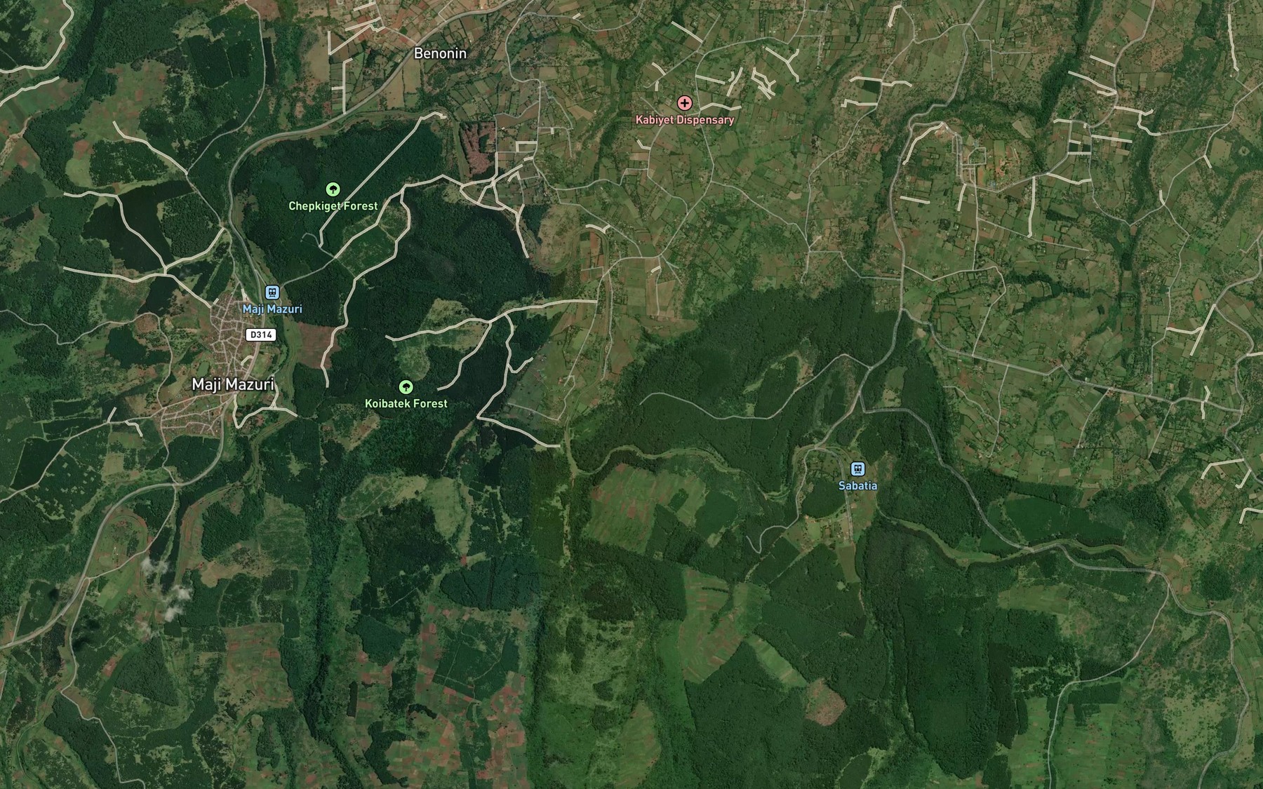 Satellite map of the Norosuro