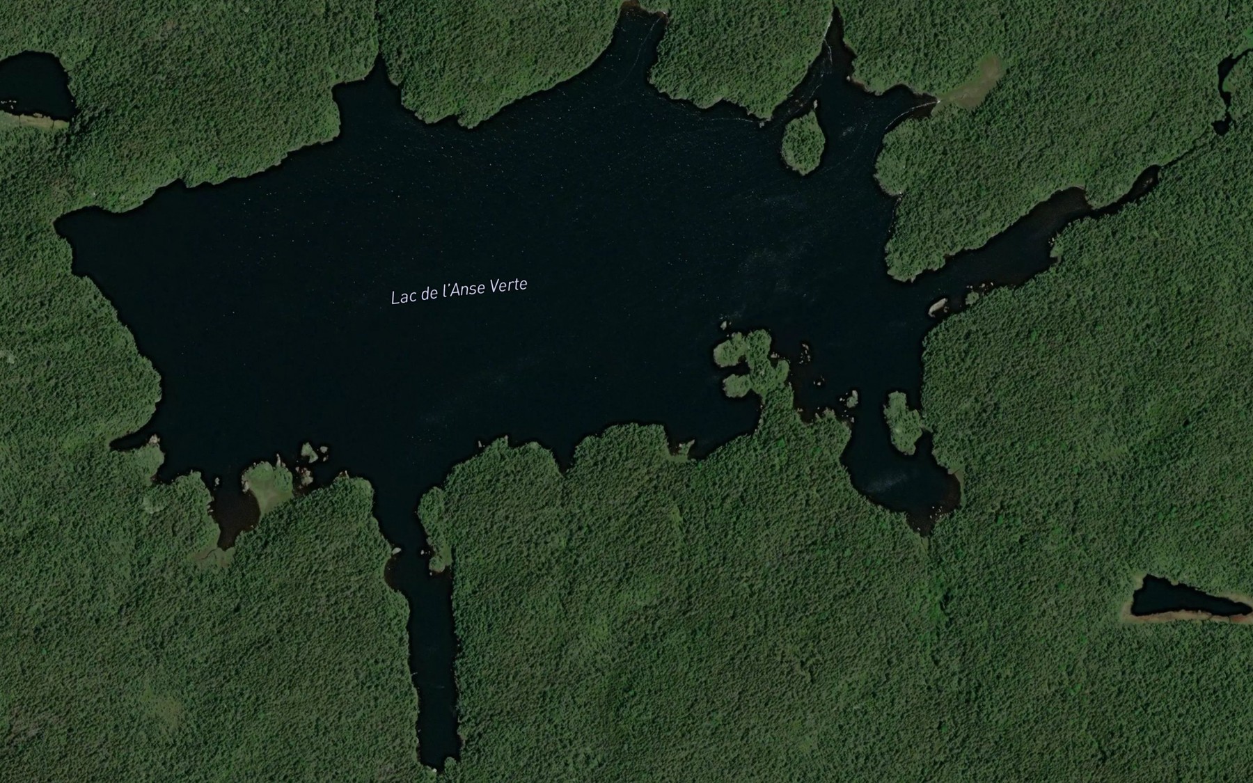 Satellite map of the Lac de l'Anse Verte