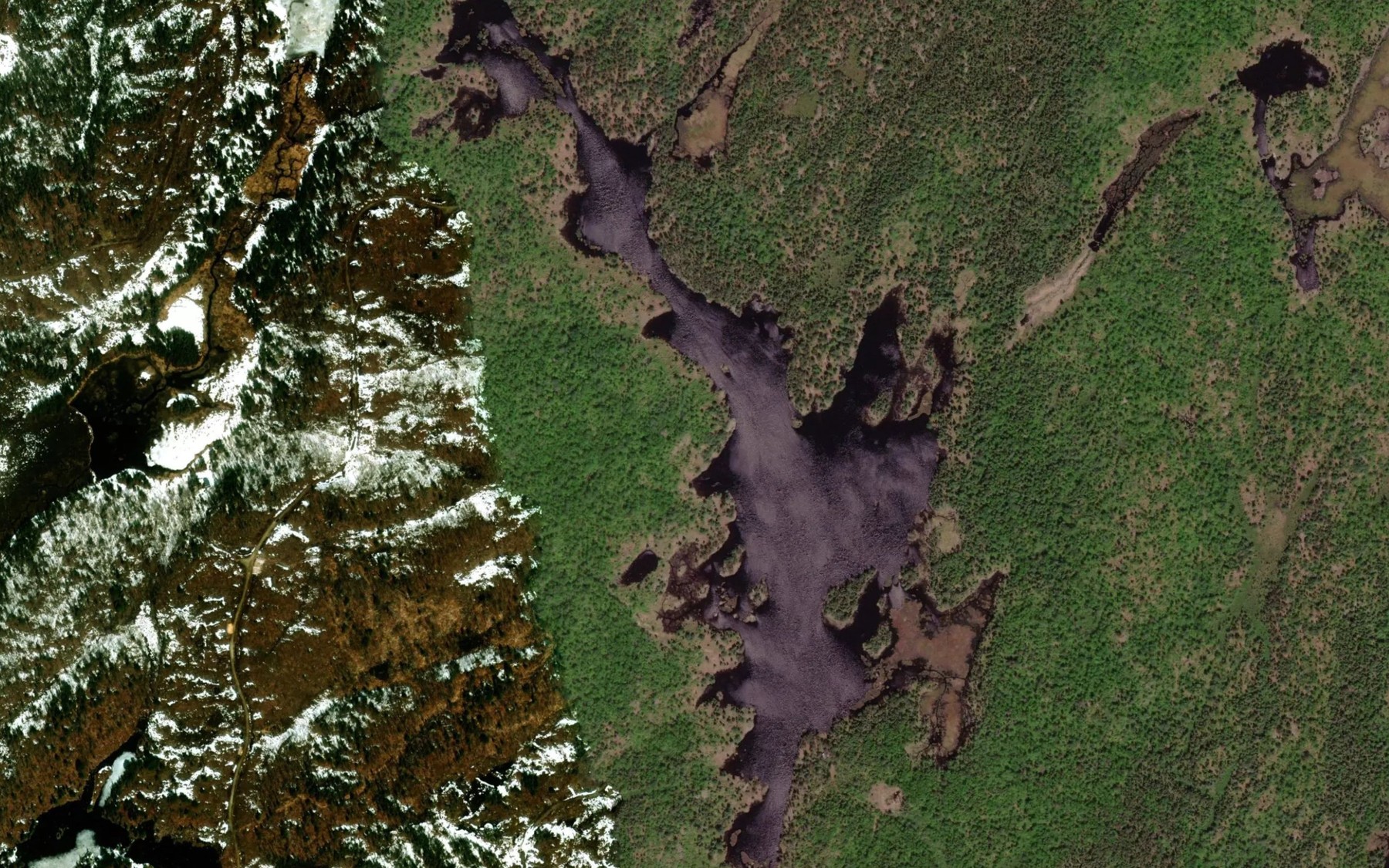 Satellite map of the Lac de la Prairie du Rouge