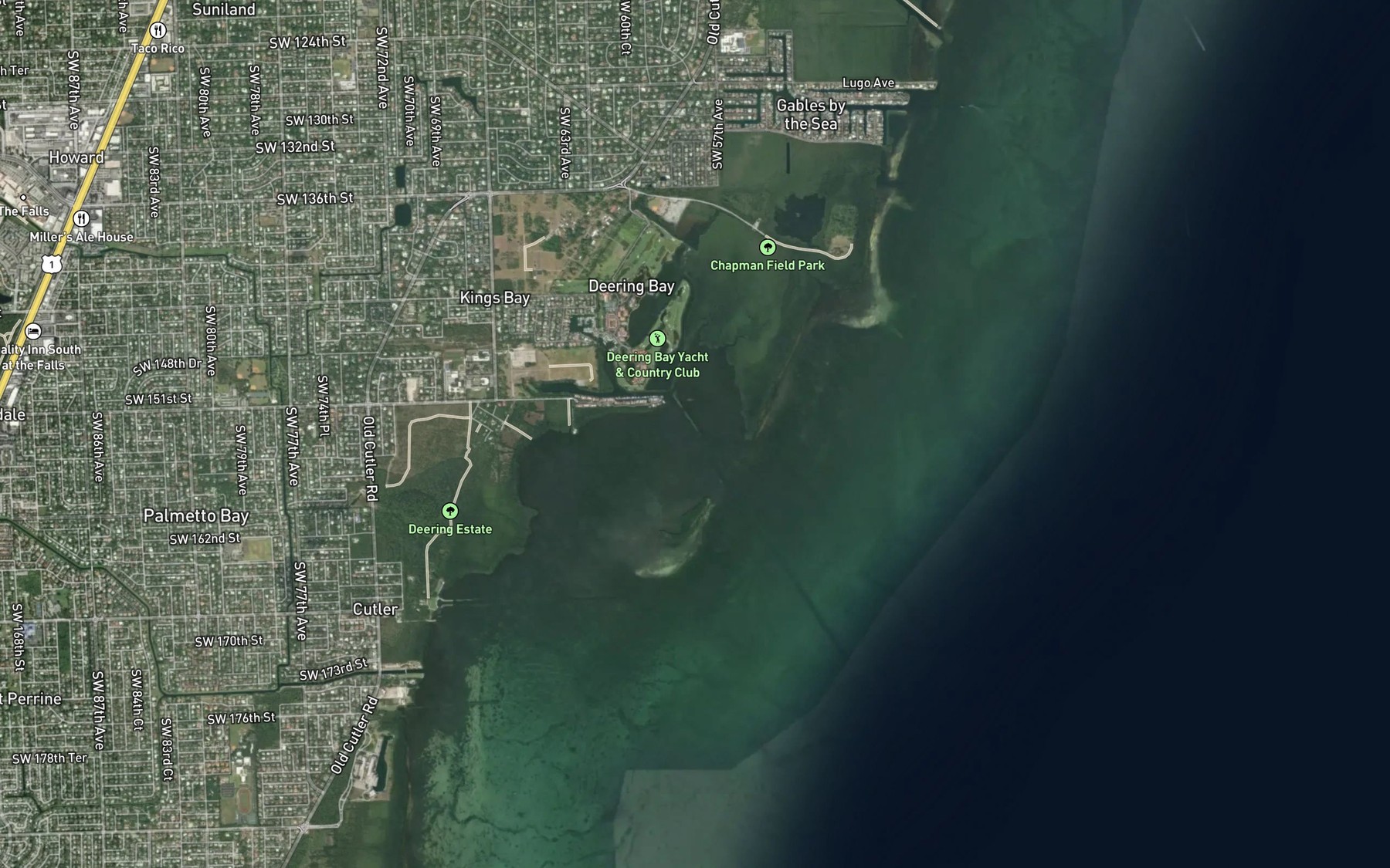 Satellite map of the Cutler Channel