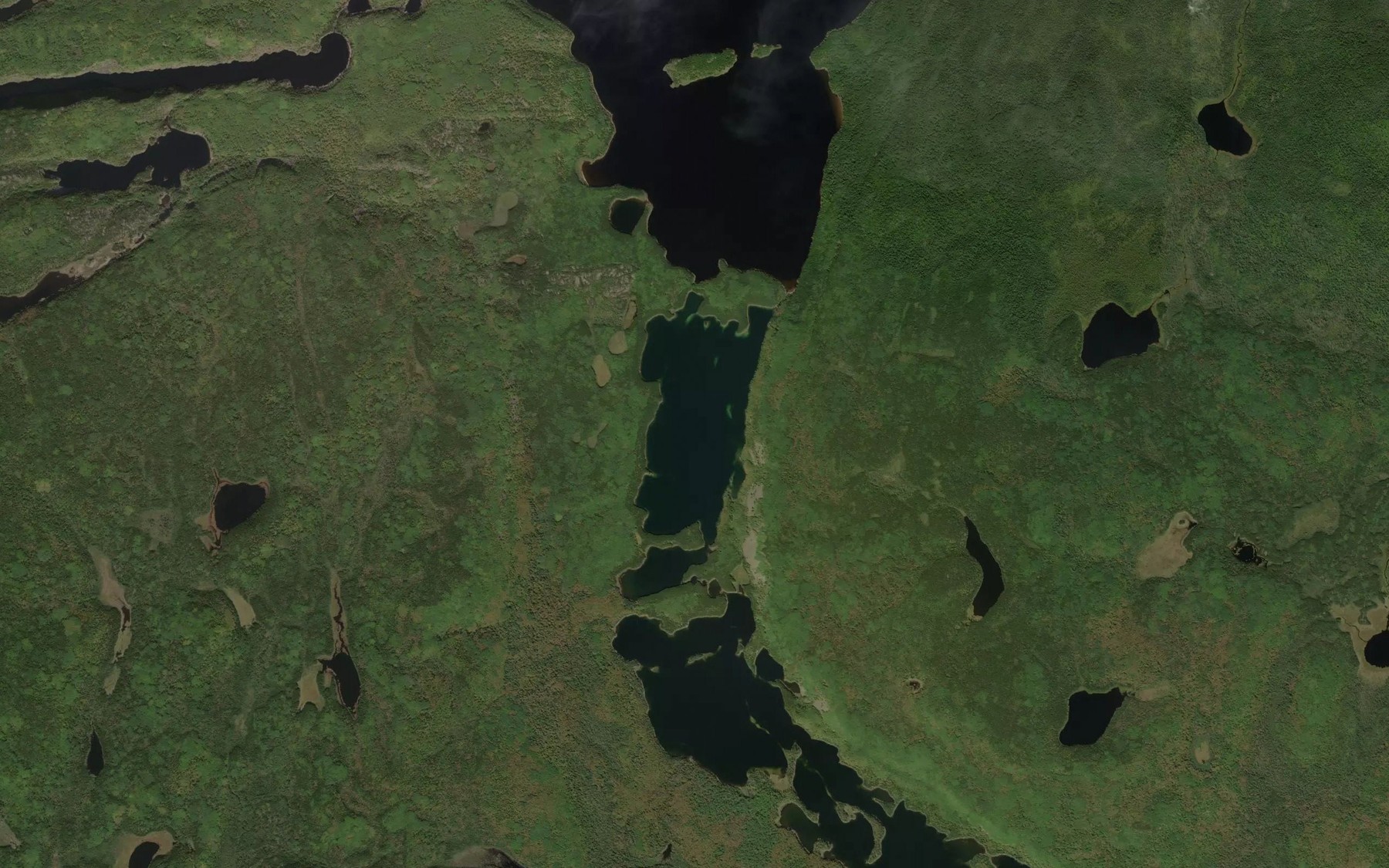 Satellite map of the Cooney Lake