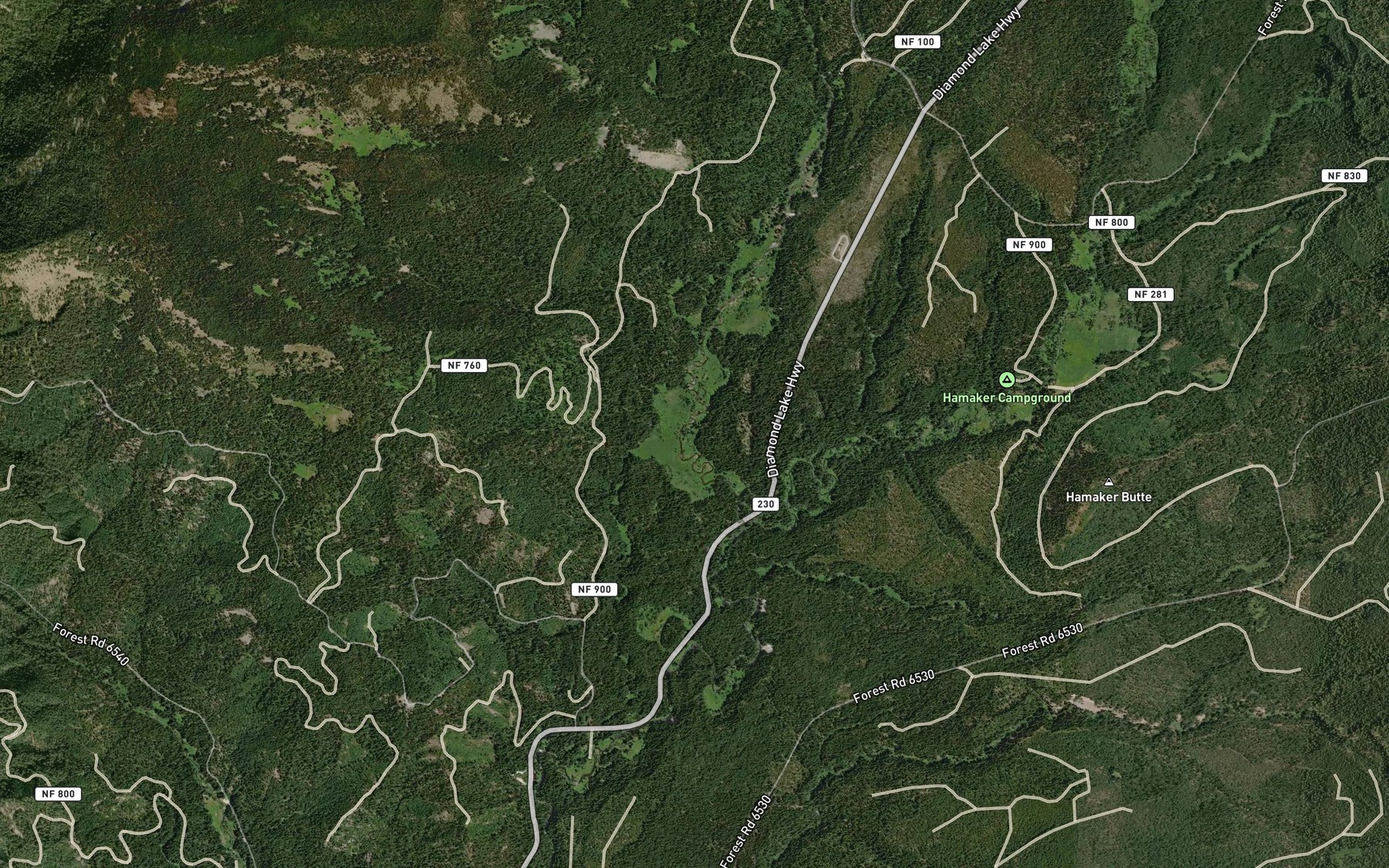 Satellite map of the Rock Creek
