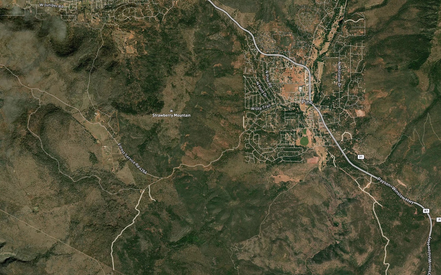 Satellite map of the Cottonwood Spring
