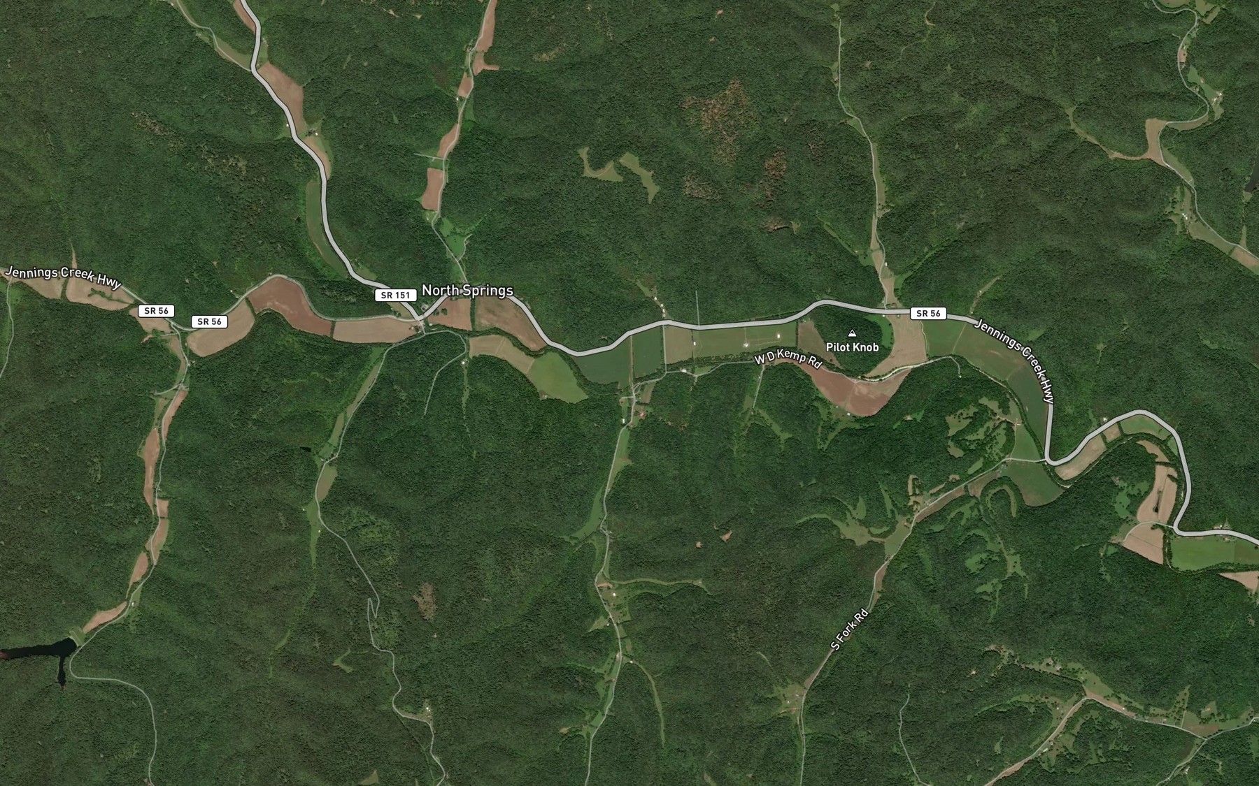Satellite map of the Hunting Creek