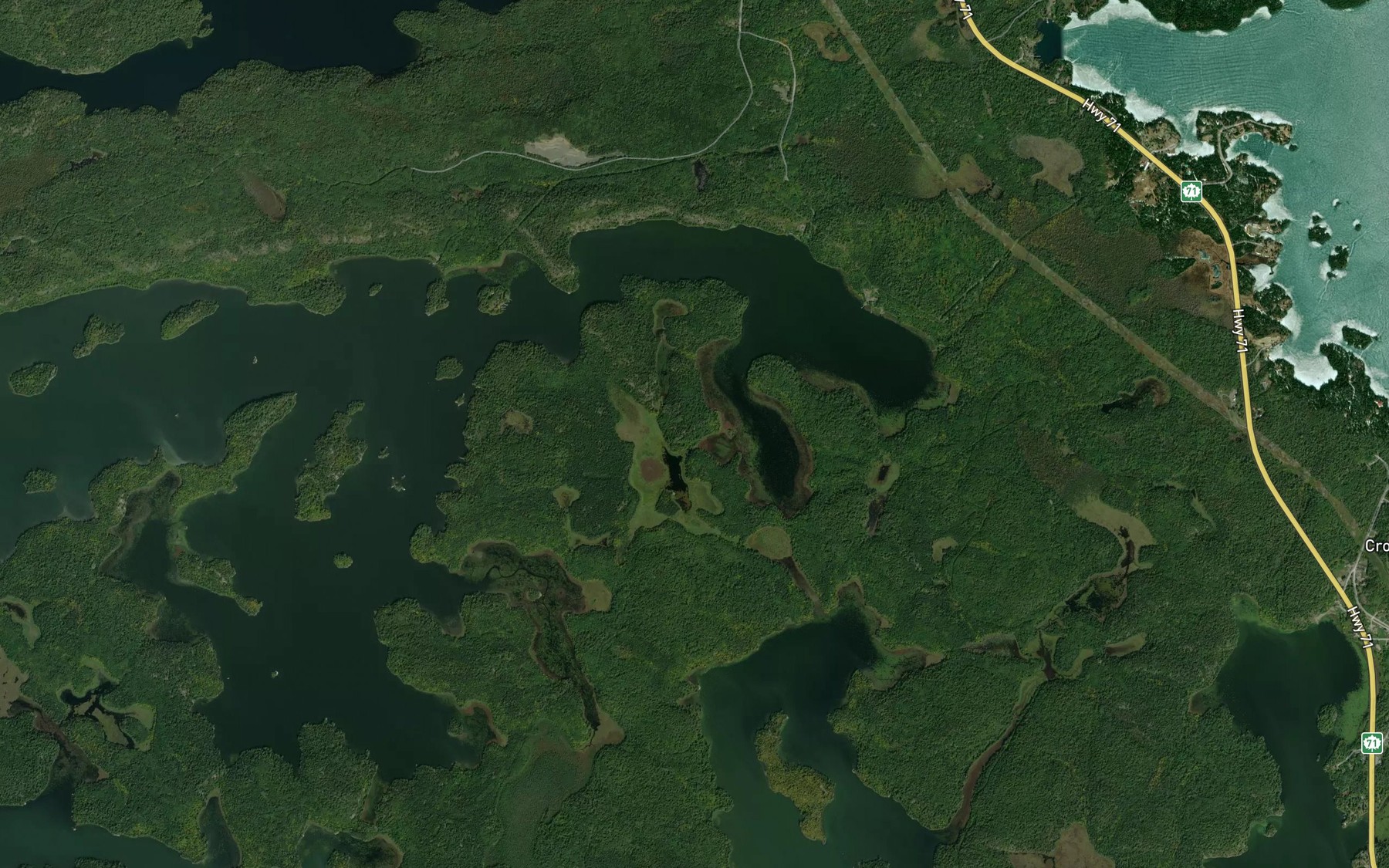 Satellite map of the Stevens Bay
