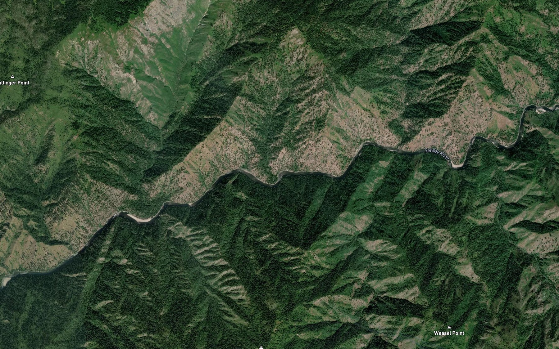 Satellite map of the Bar Creek