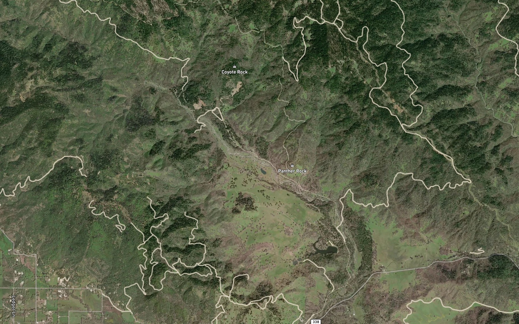 Satellite map of the Tank Creek