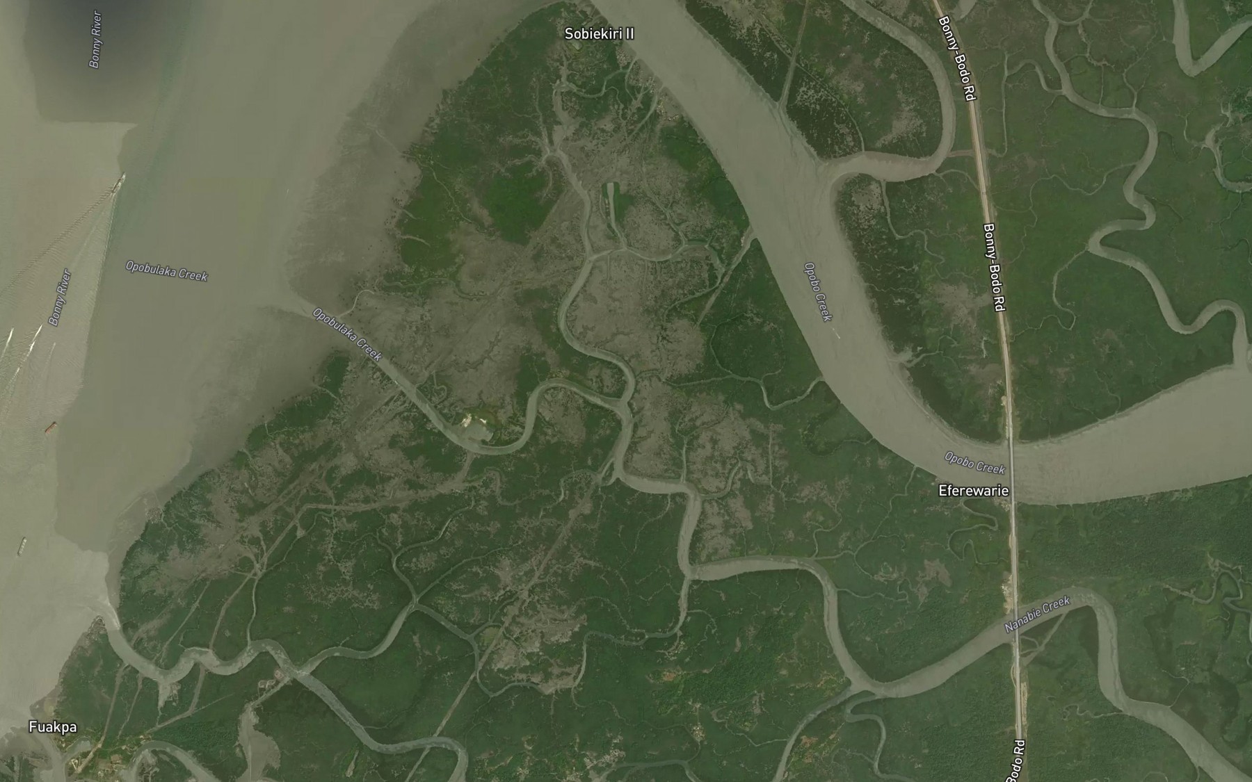 Satellite map of the Odumdum Creek