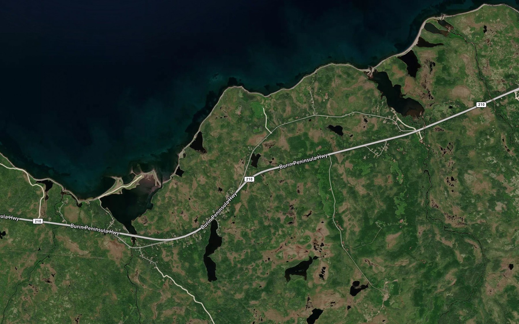 Satellite map of the Molliers Black Duck Pond