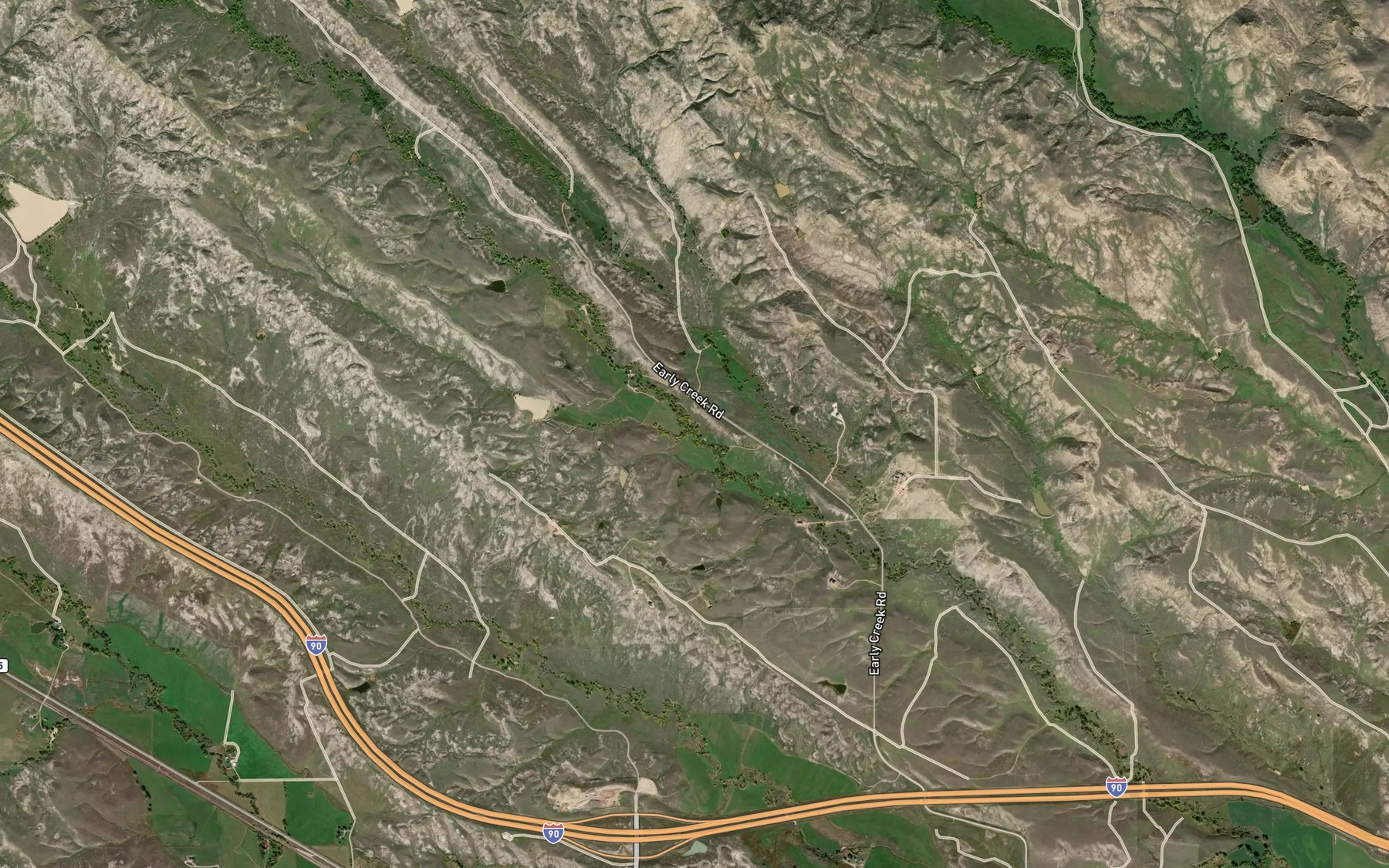 Satellite map of the South Fork Earley Creek