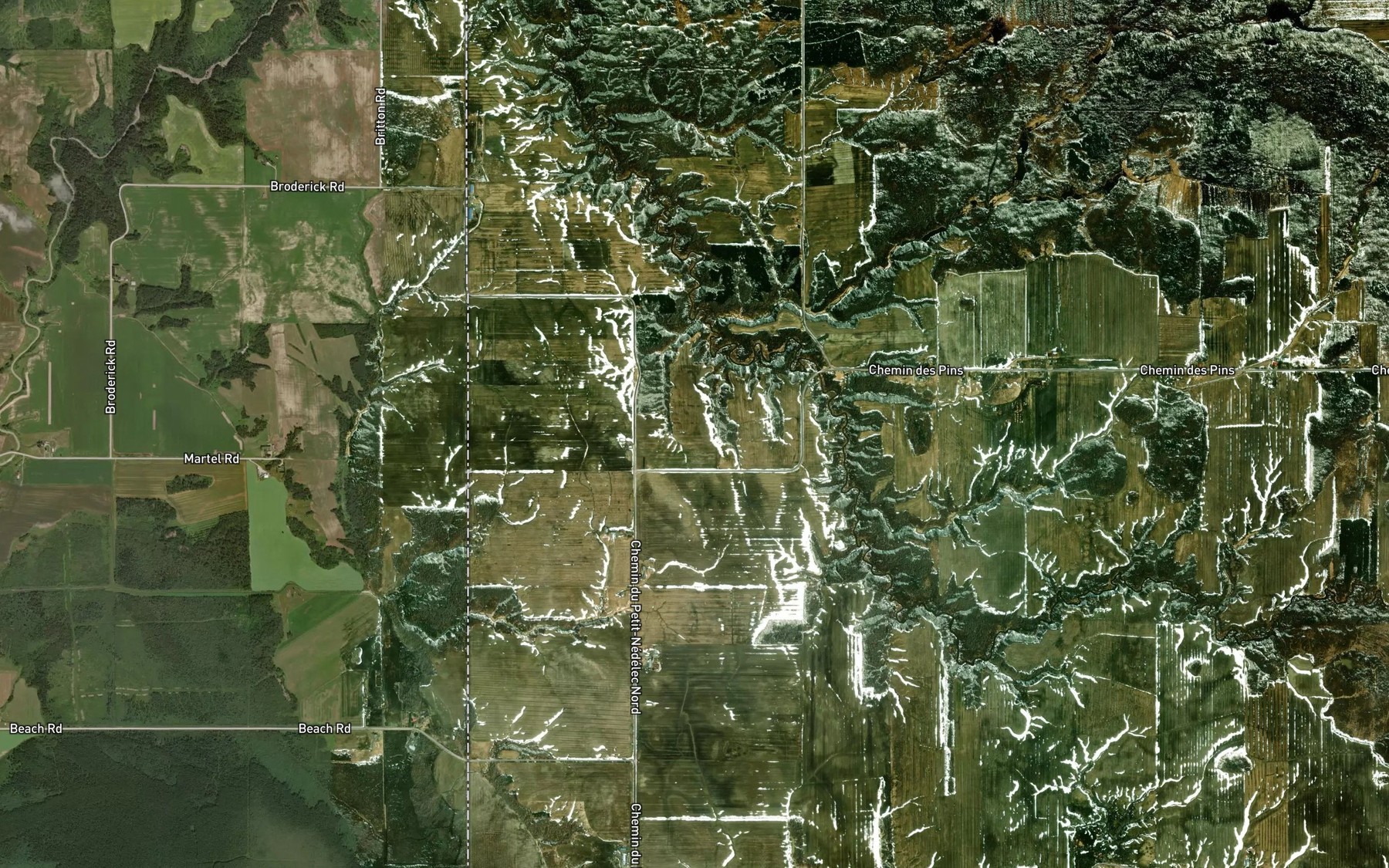 Satellite map of the Cours d'eau Antoine-Gauvin
