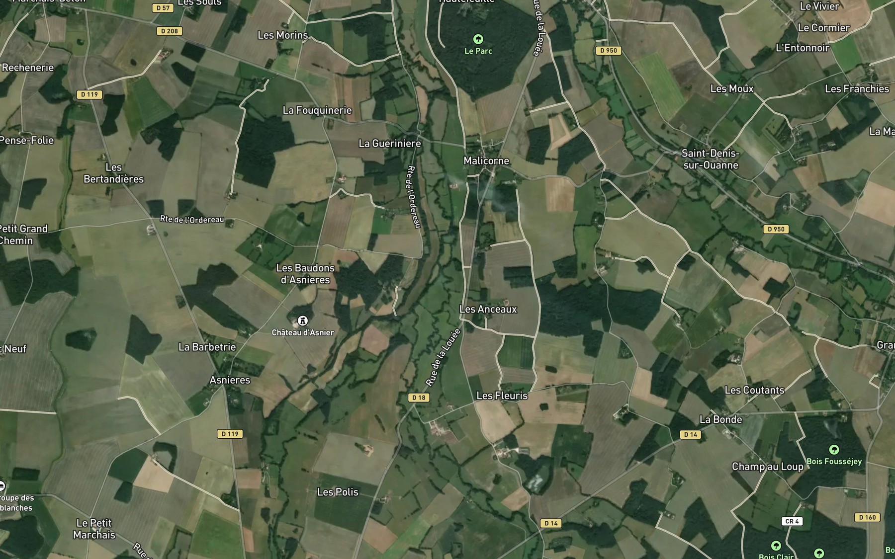 Satellite map of the Branlin