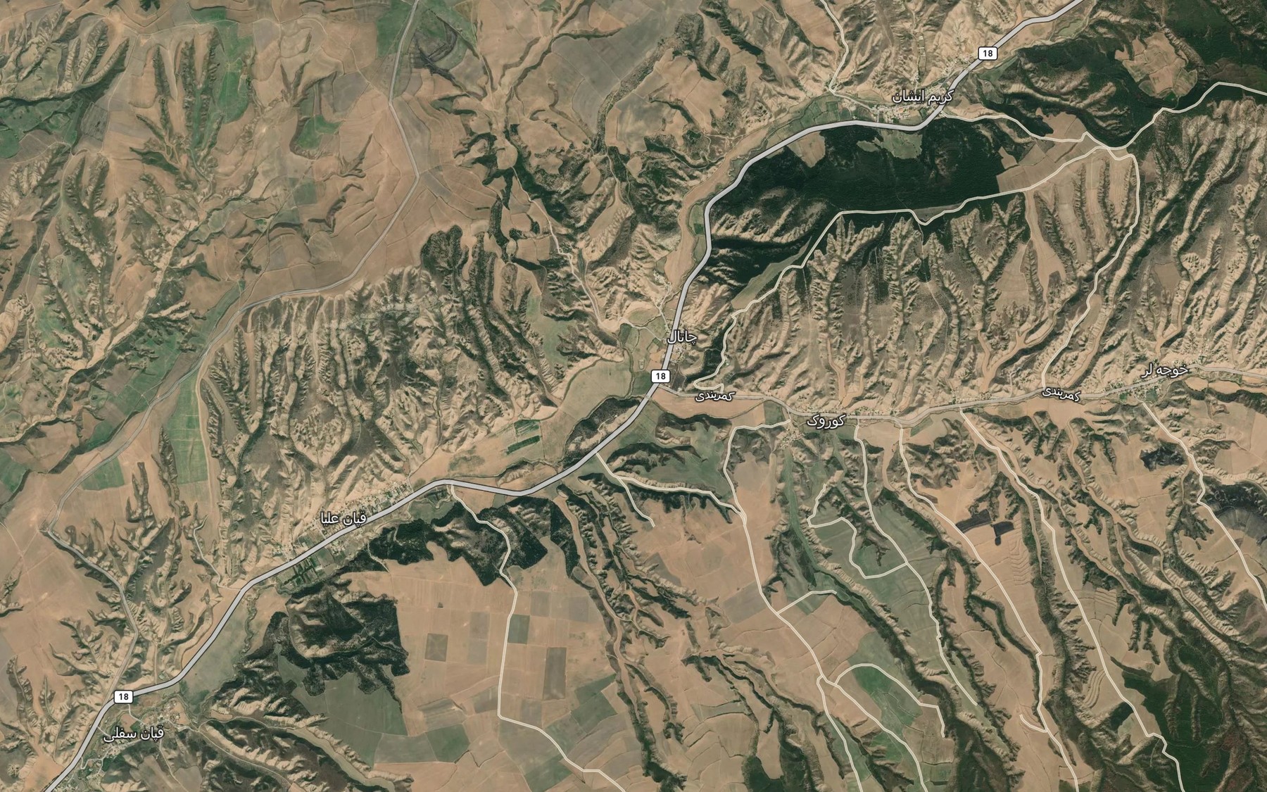Satellite map of the Rud-e Chaklik