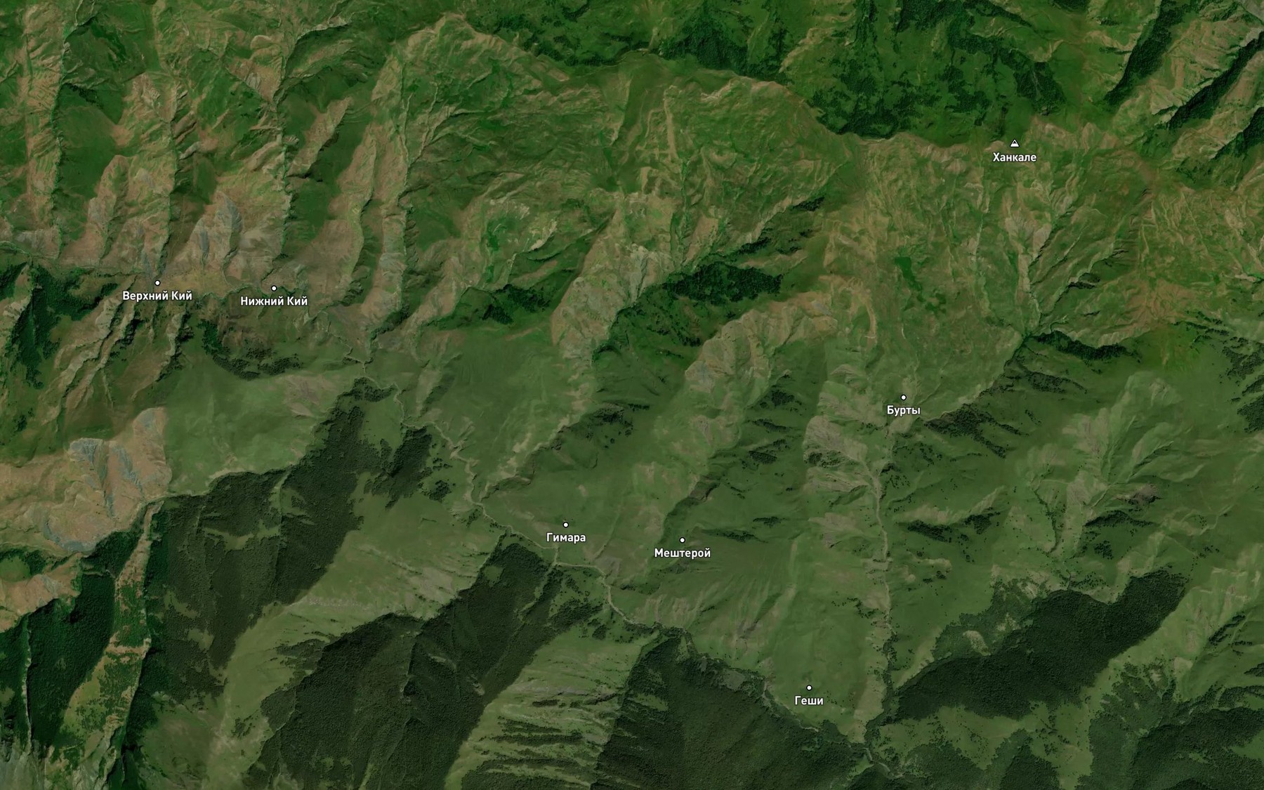 Satellite map of the Ushchel'ye Ugnikhi