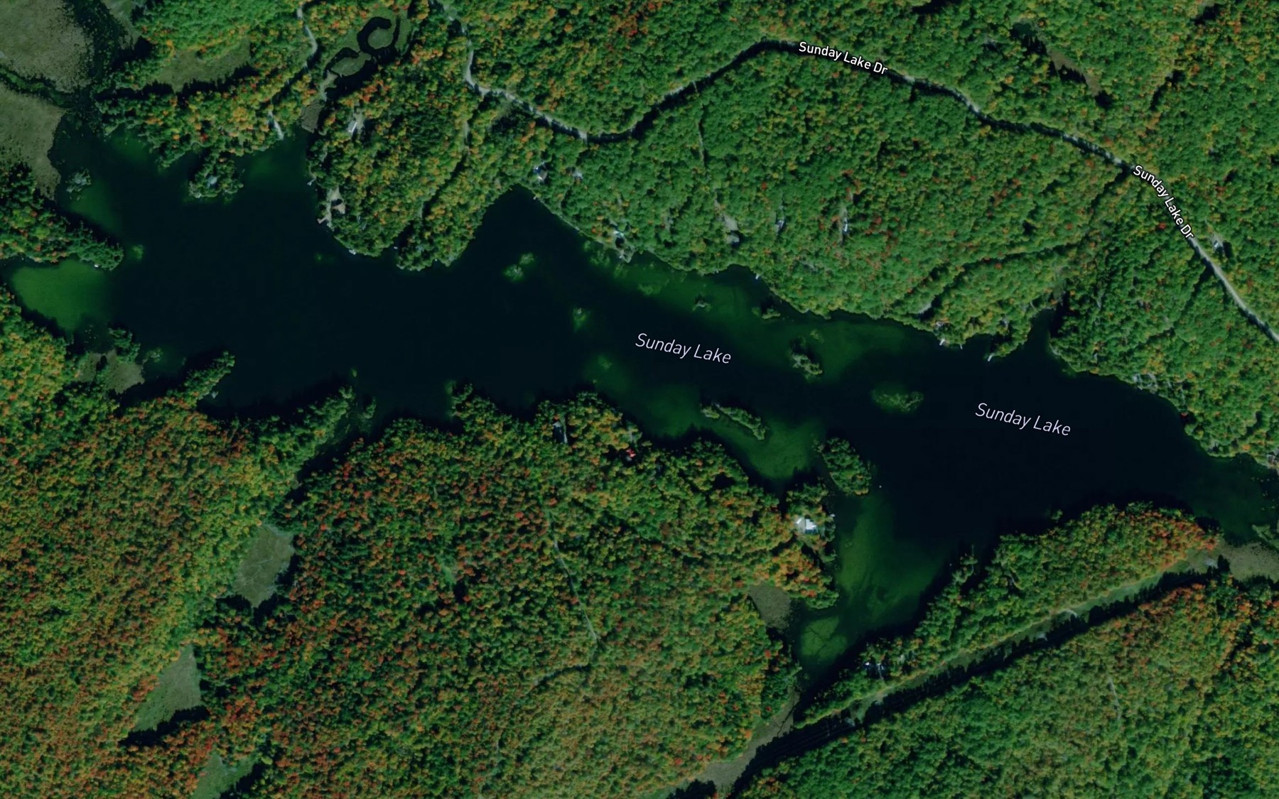 Satellite map of the Sunday Lake