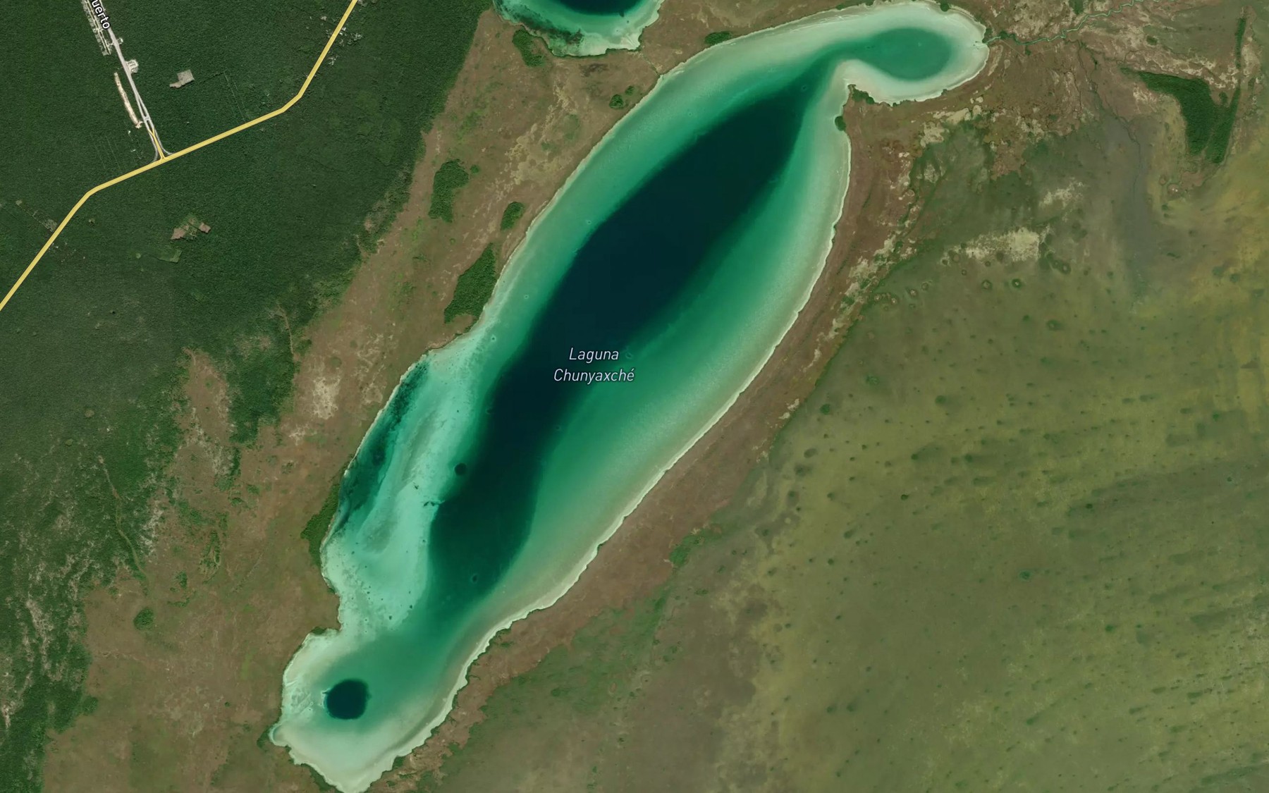 Satellite map of the Laguna Chunyaxche