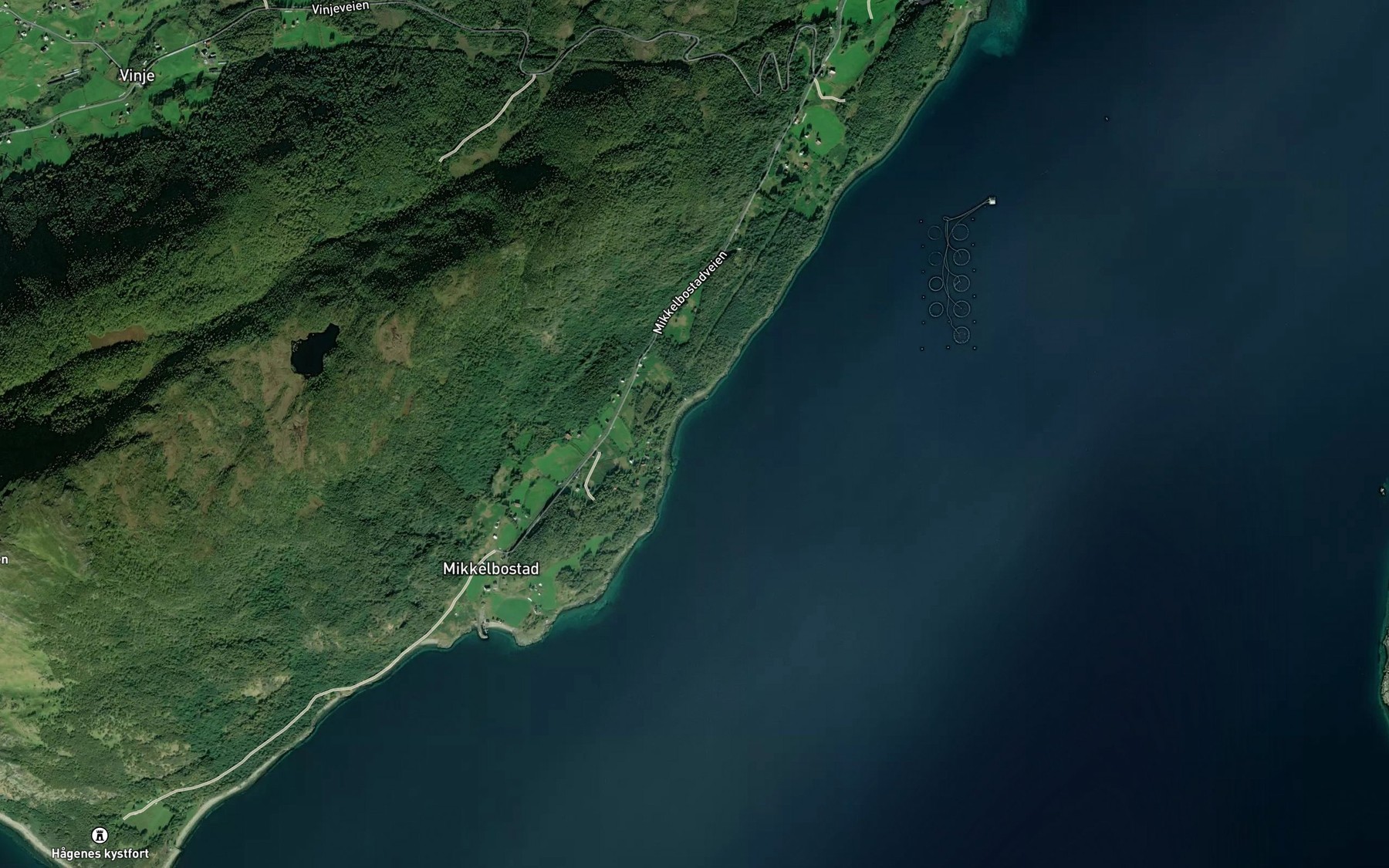 Satellite map of the Jektevika
