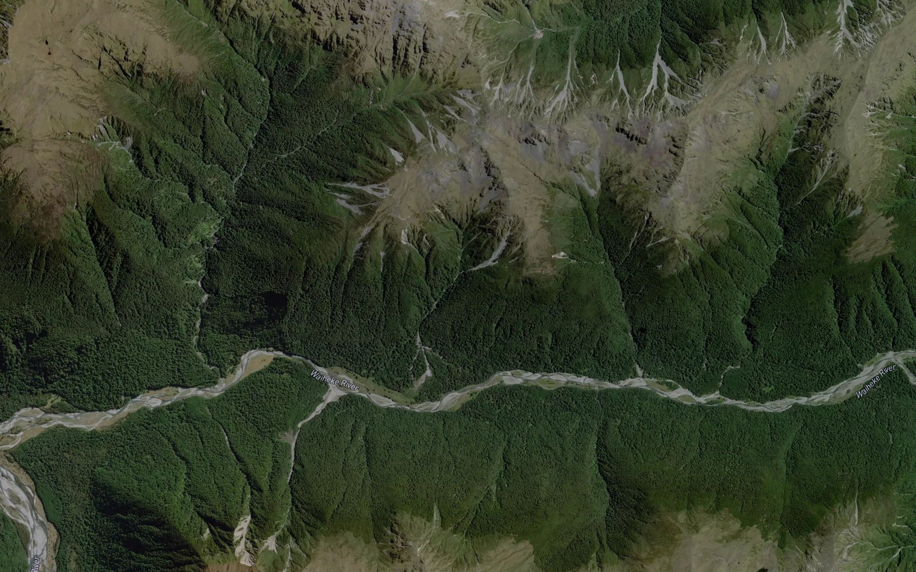 Satellite map of the Waiheke River
