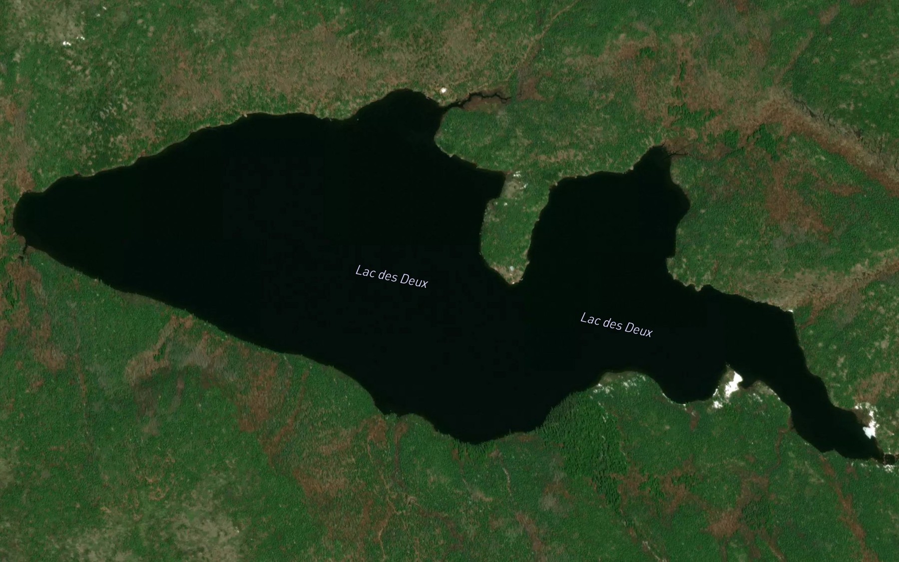 Satellite map of the Lac des Deux