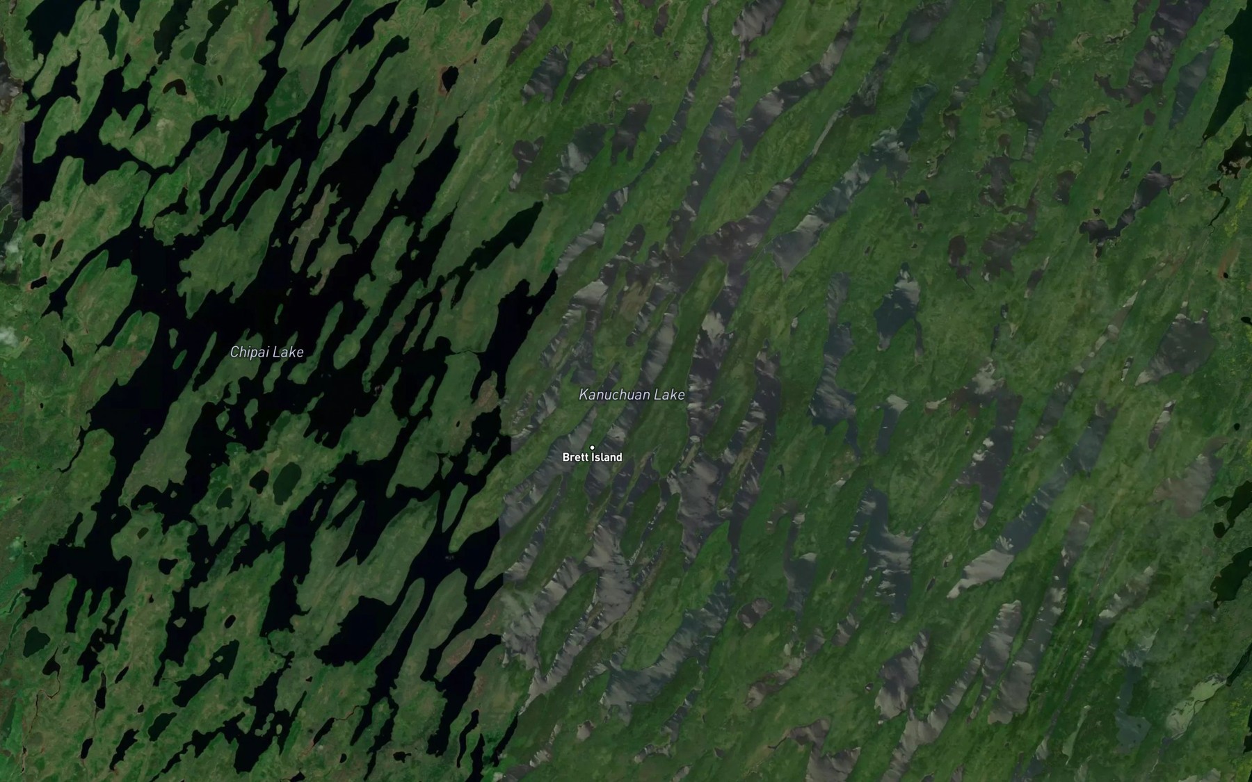 Satellite map of the Kanuchuan Lake