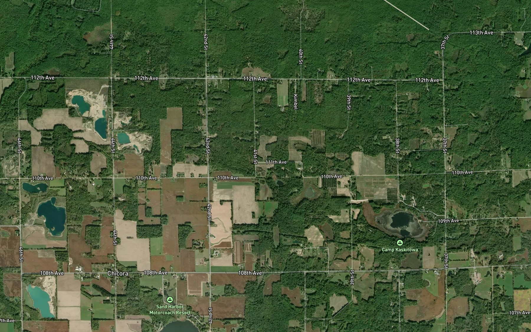 Satellite map of the Blueberry Lake