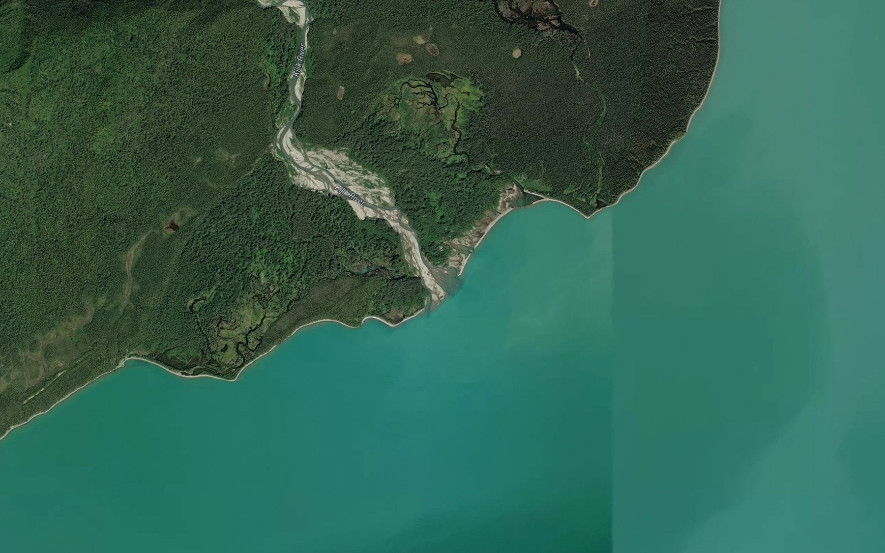 Satellite map of the Kijik River