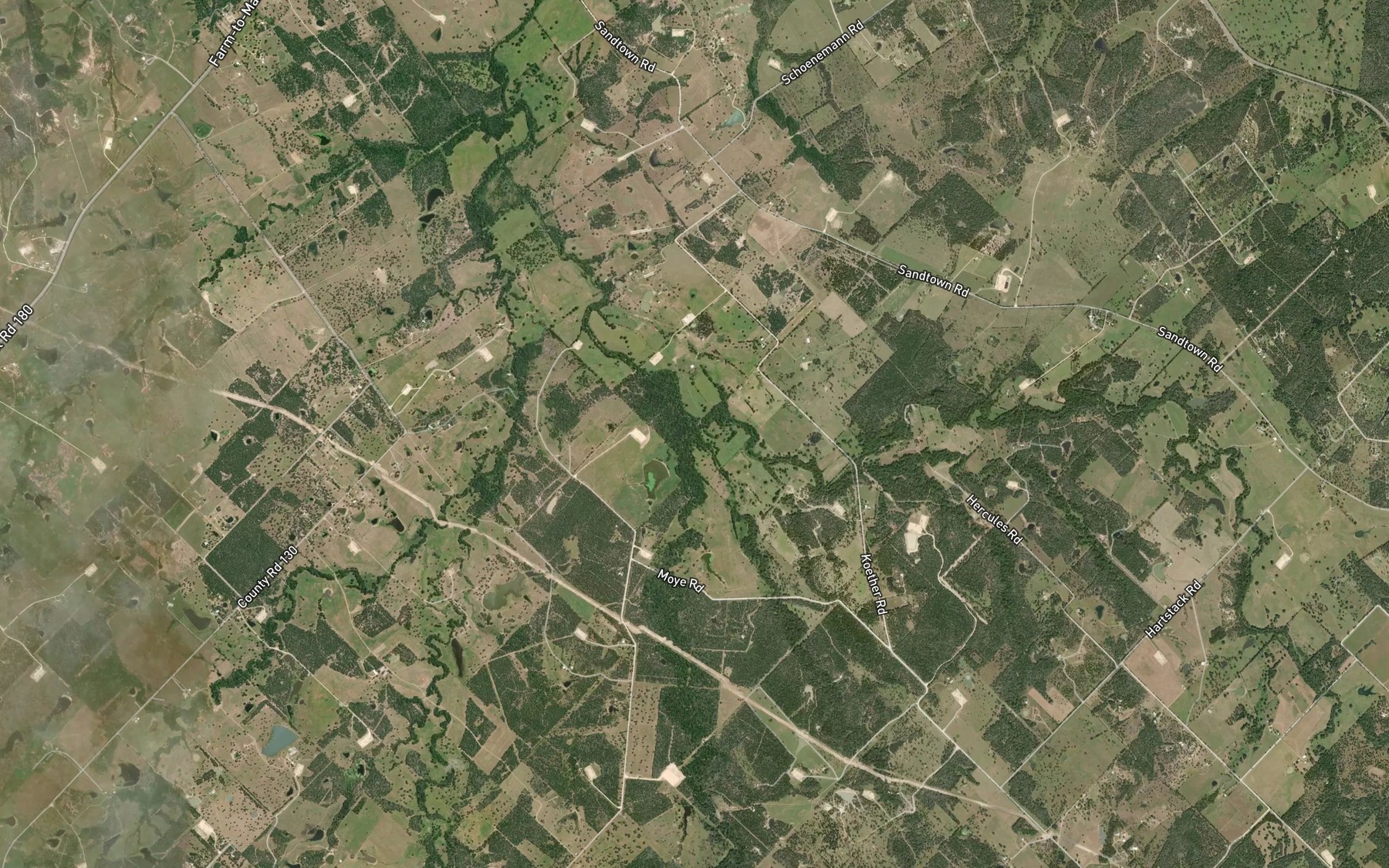 Satellite map of the Tracy Creek