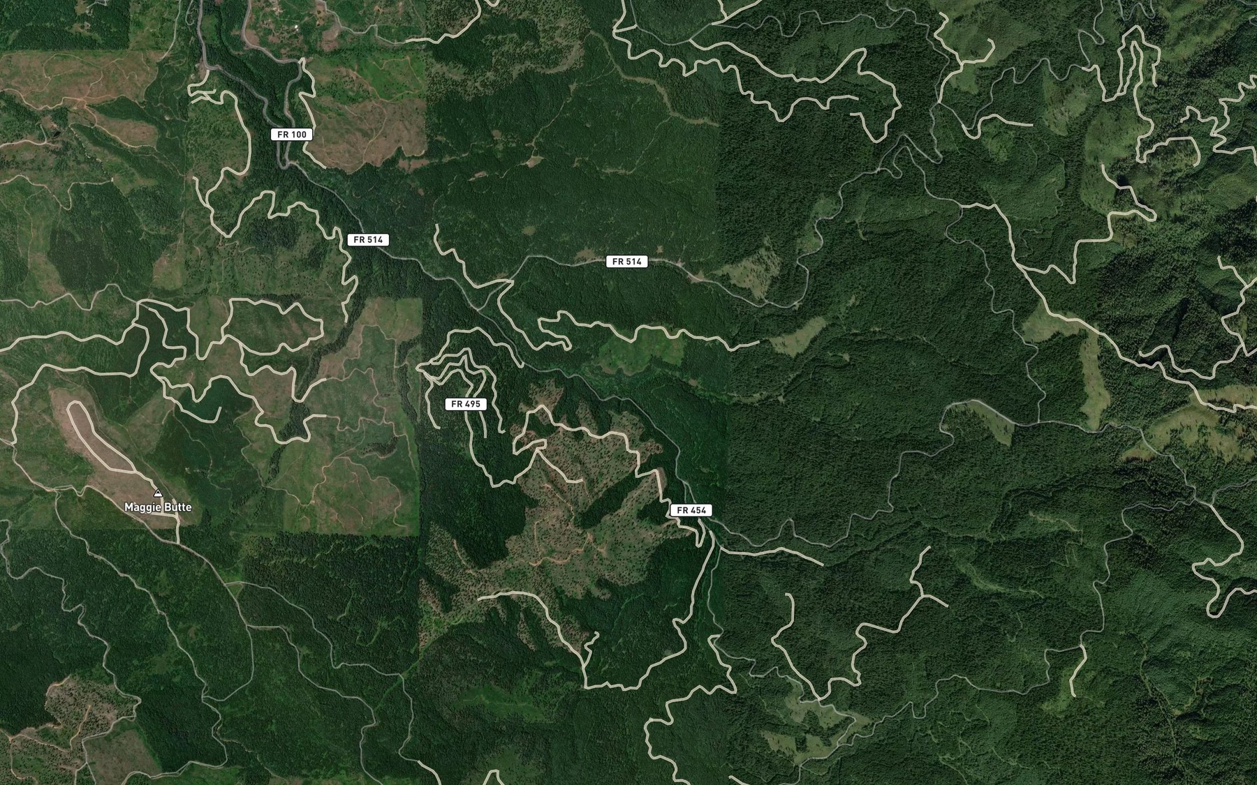 Satellite map of the Nan Creek