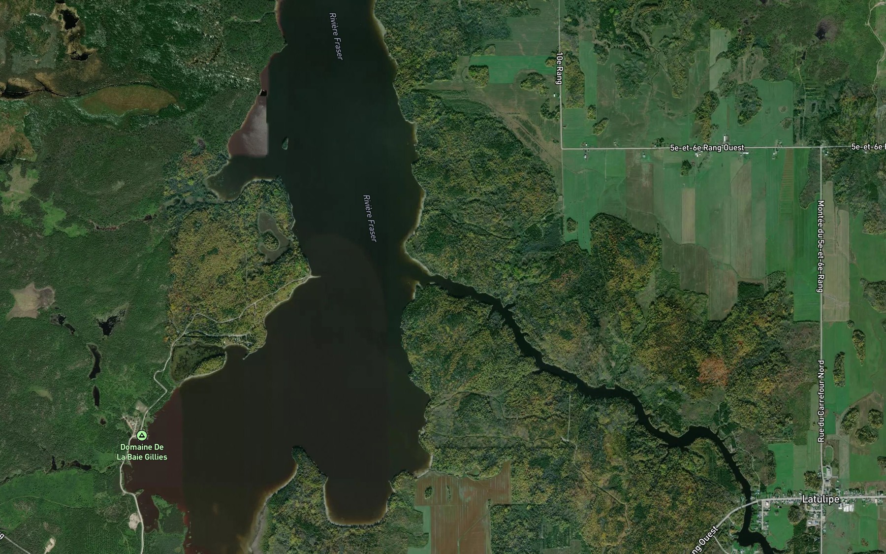 Satellite map of the Riviere Fraser