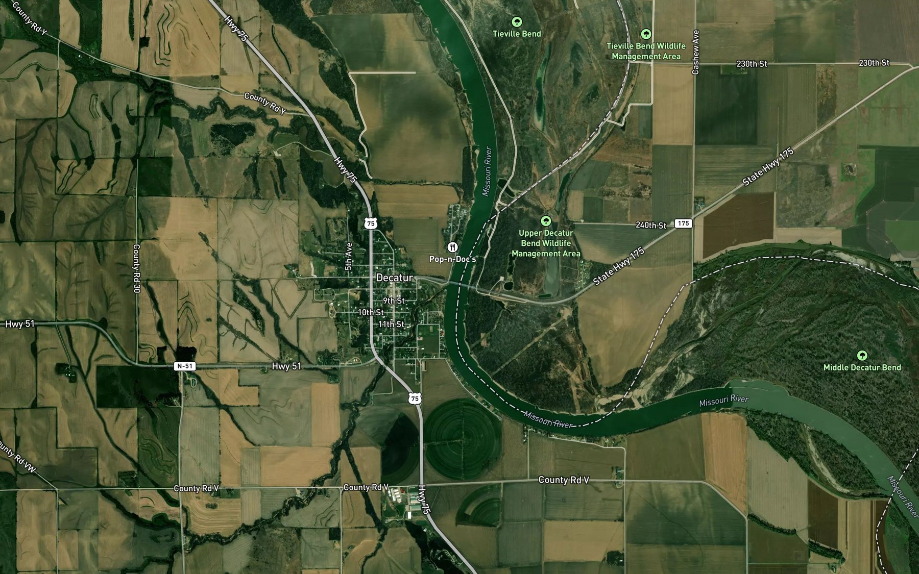 Satellite map of the Middle Decatur Bend