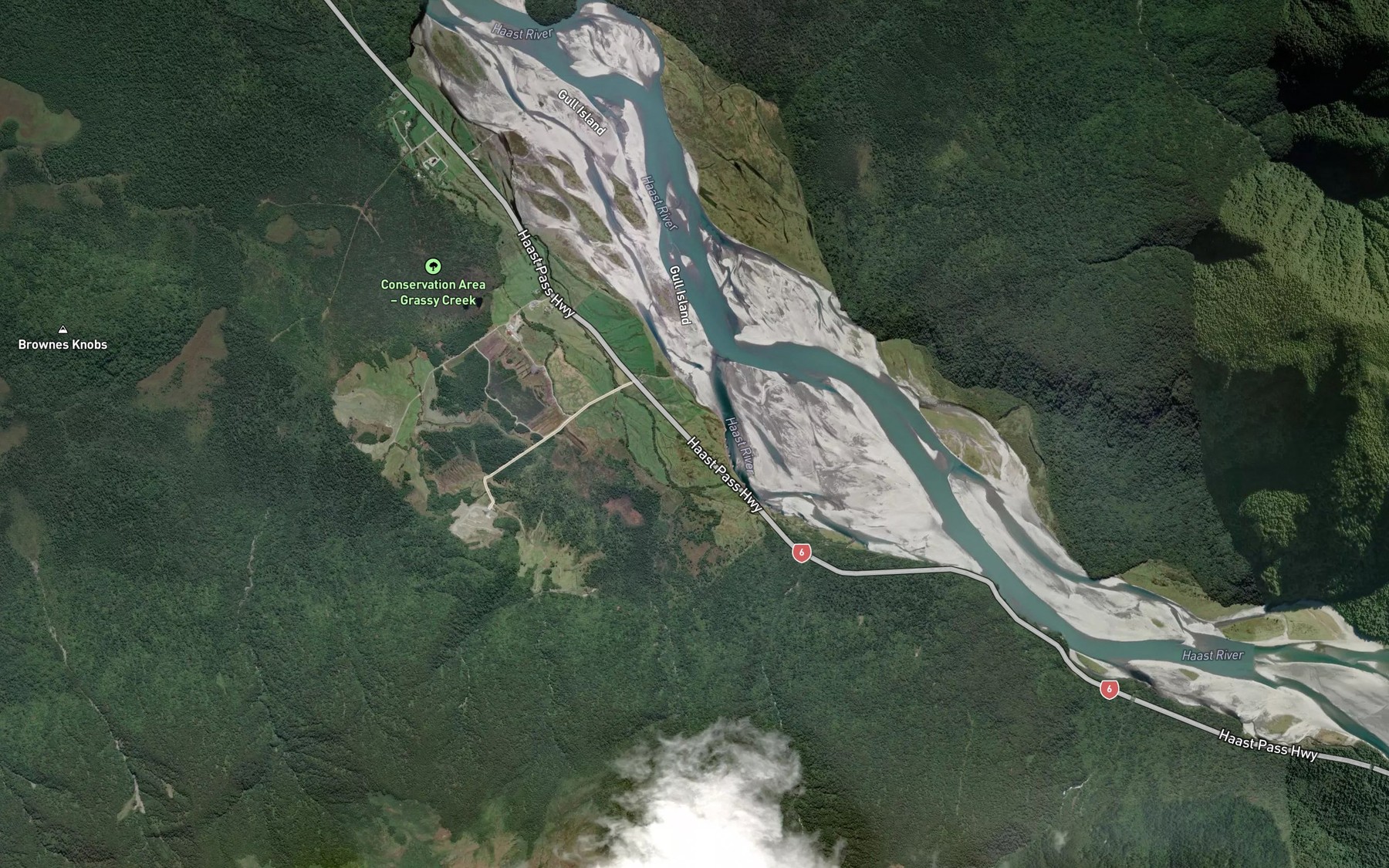 Satellite map of the Greenstone Creek