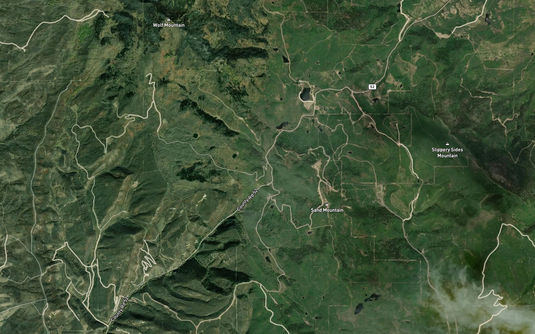 Satellite map of the Little Wolf Creek