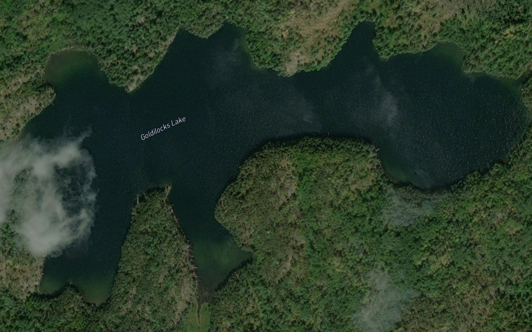 Satellite map of the Goldilocks Lake