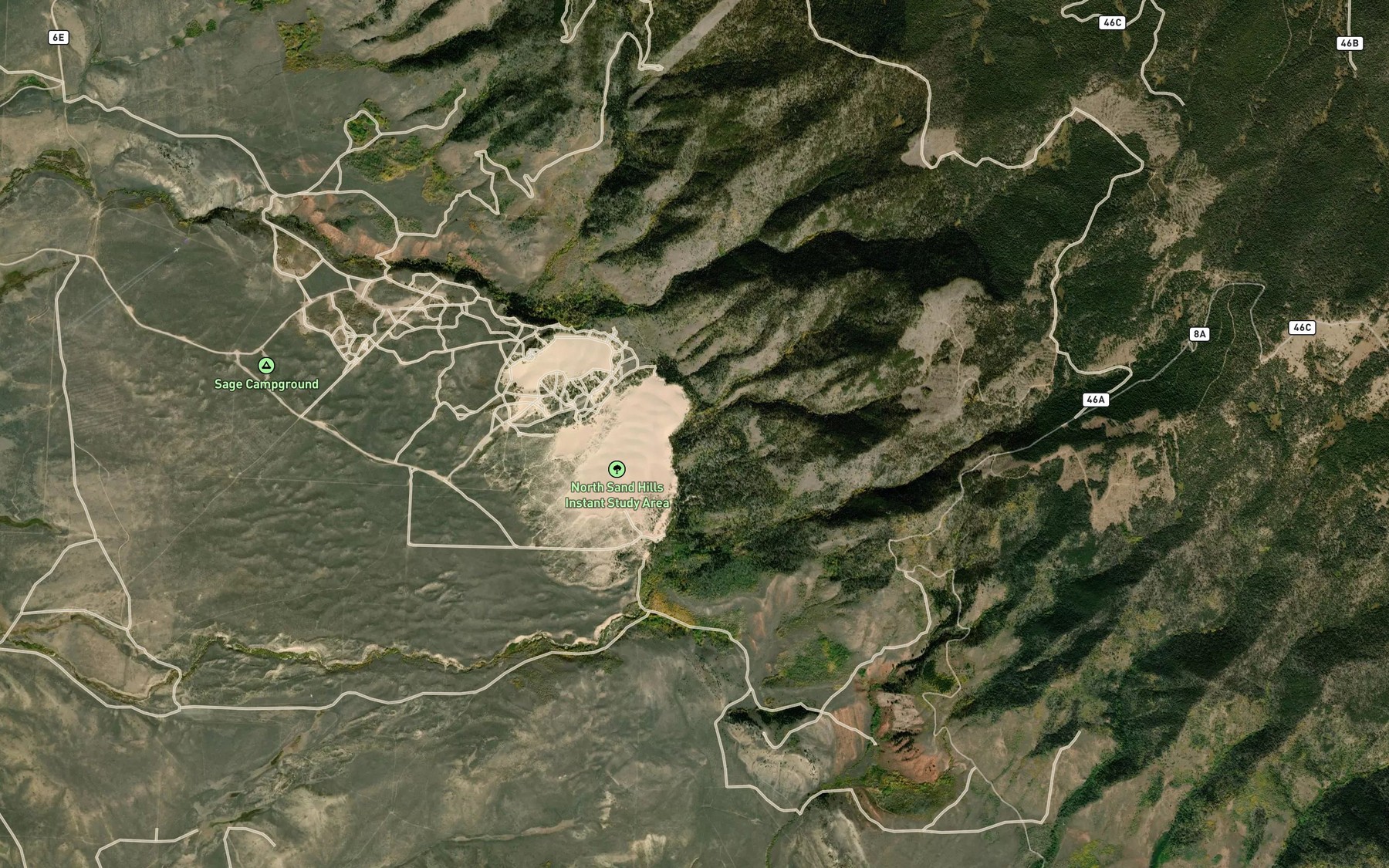 Satellite map of the Government Creek Supply Ditch
