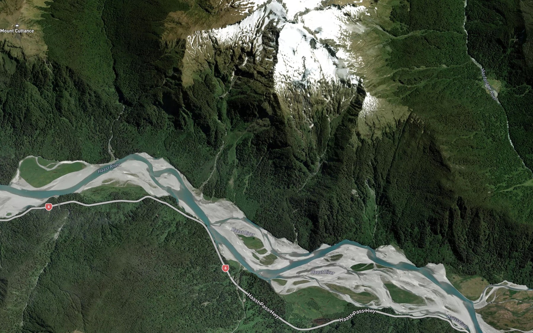 Satellite map of the Colin Creek