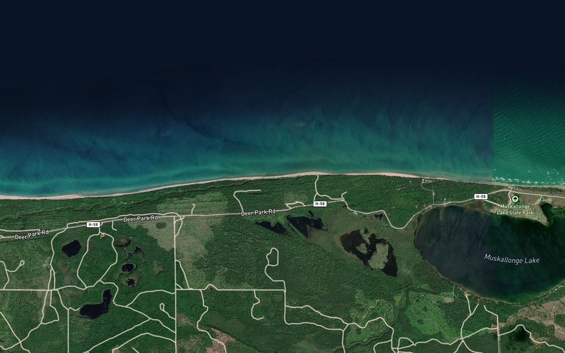 Satellite map of the Blind Sucker River