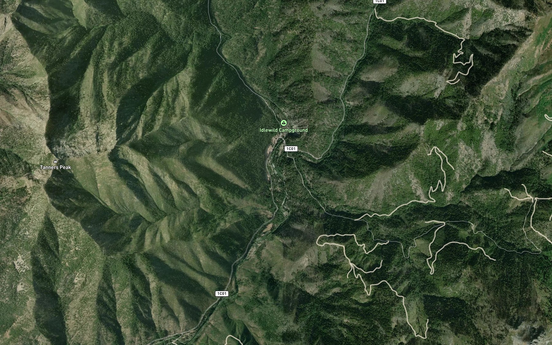 Satellite map of the North Russian Creek
