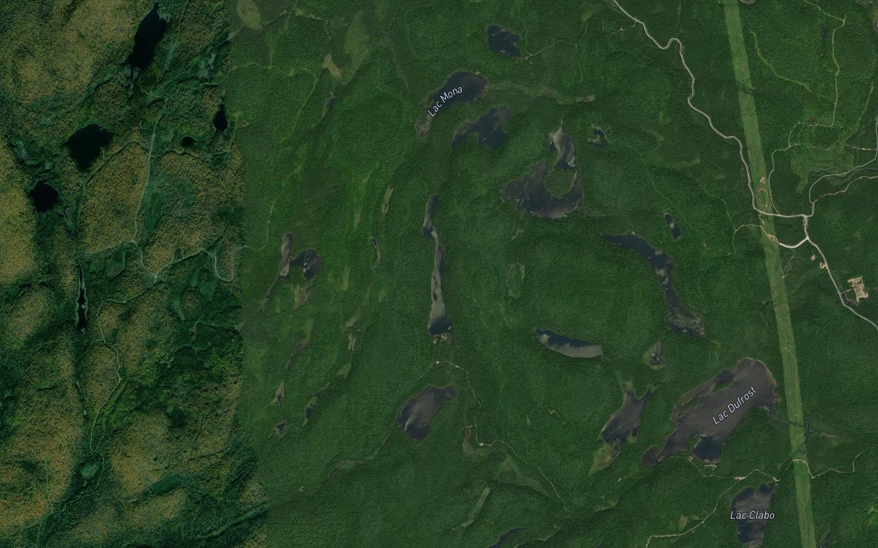 Satellite map of the Lac Duval