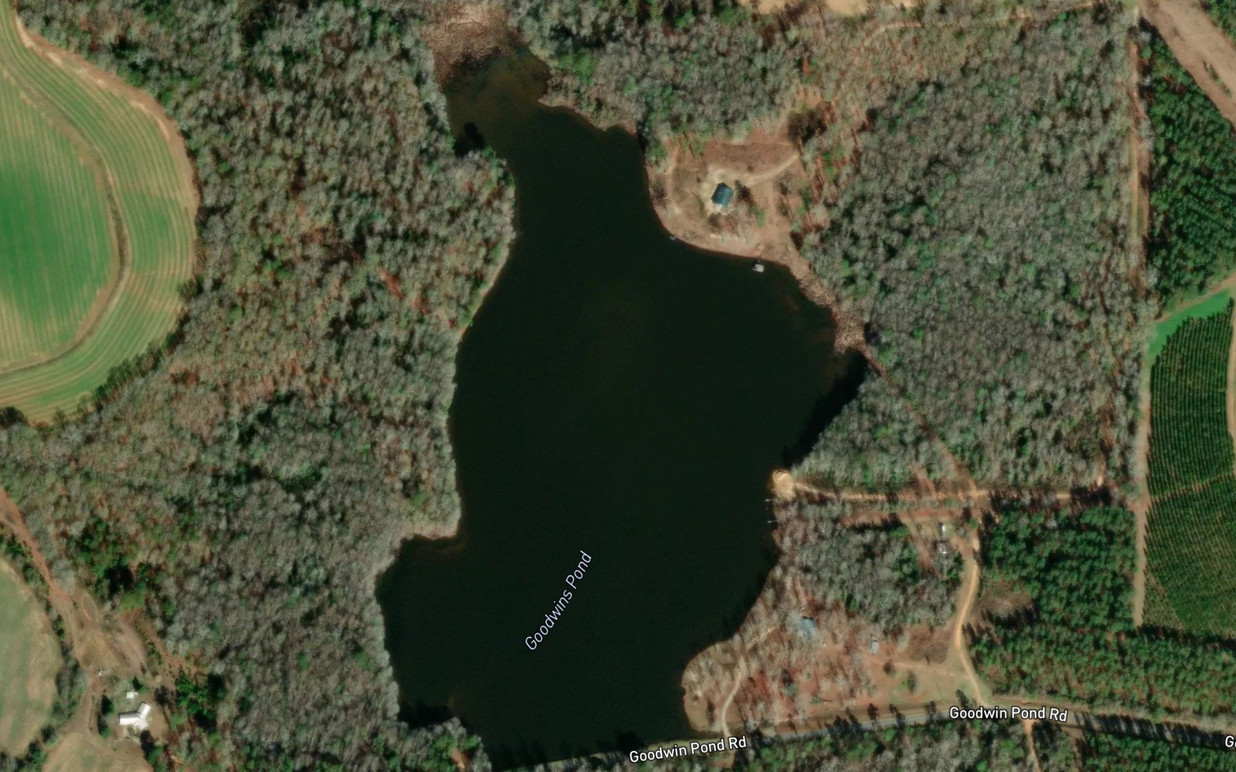 Satellite map of the Goodwins Pond