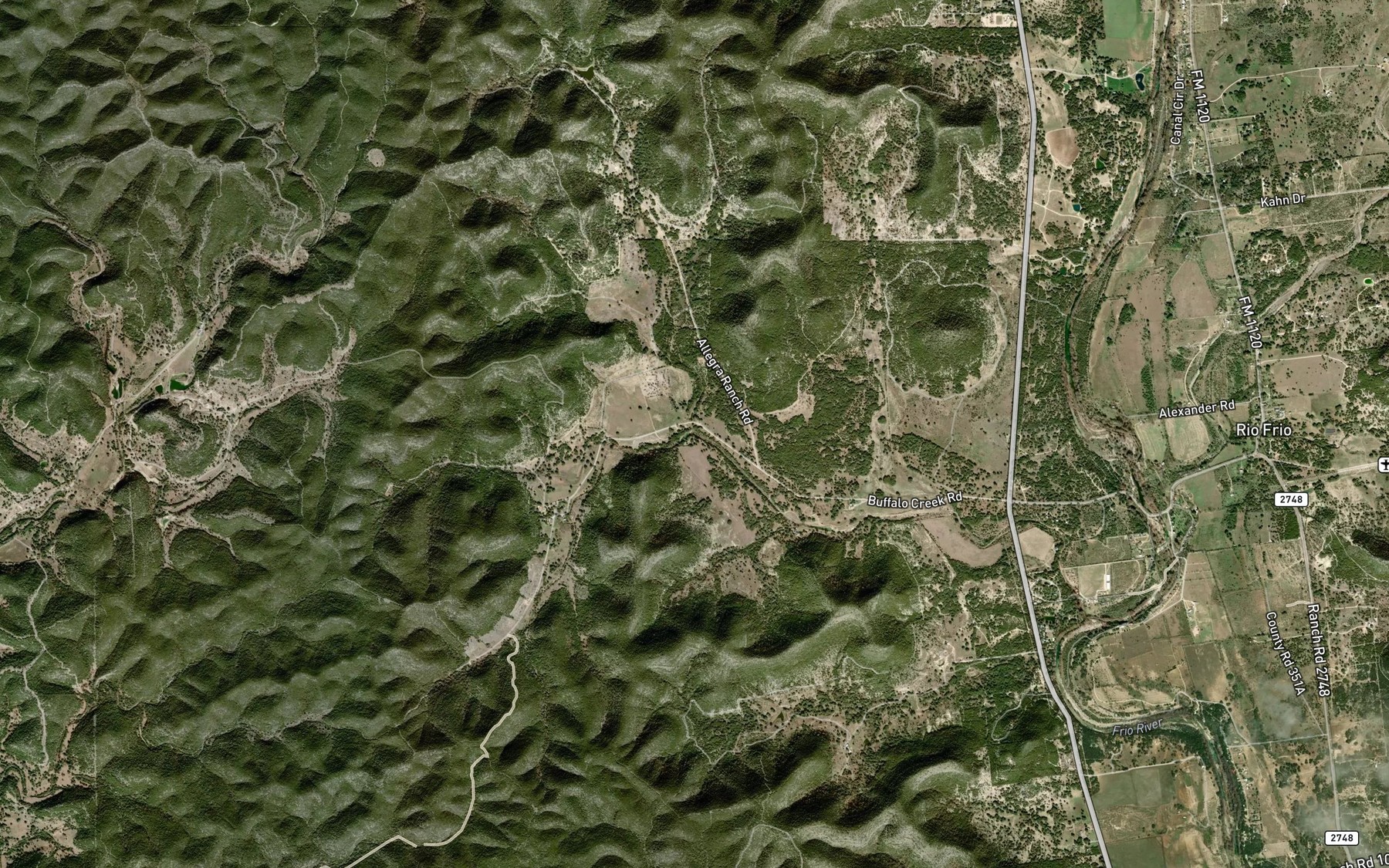 Satellite map of the Elm Creek