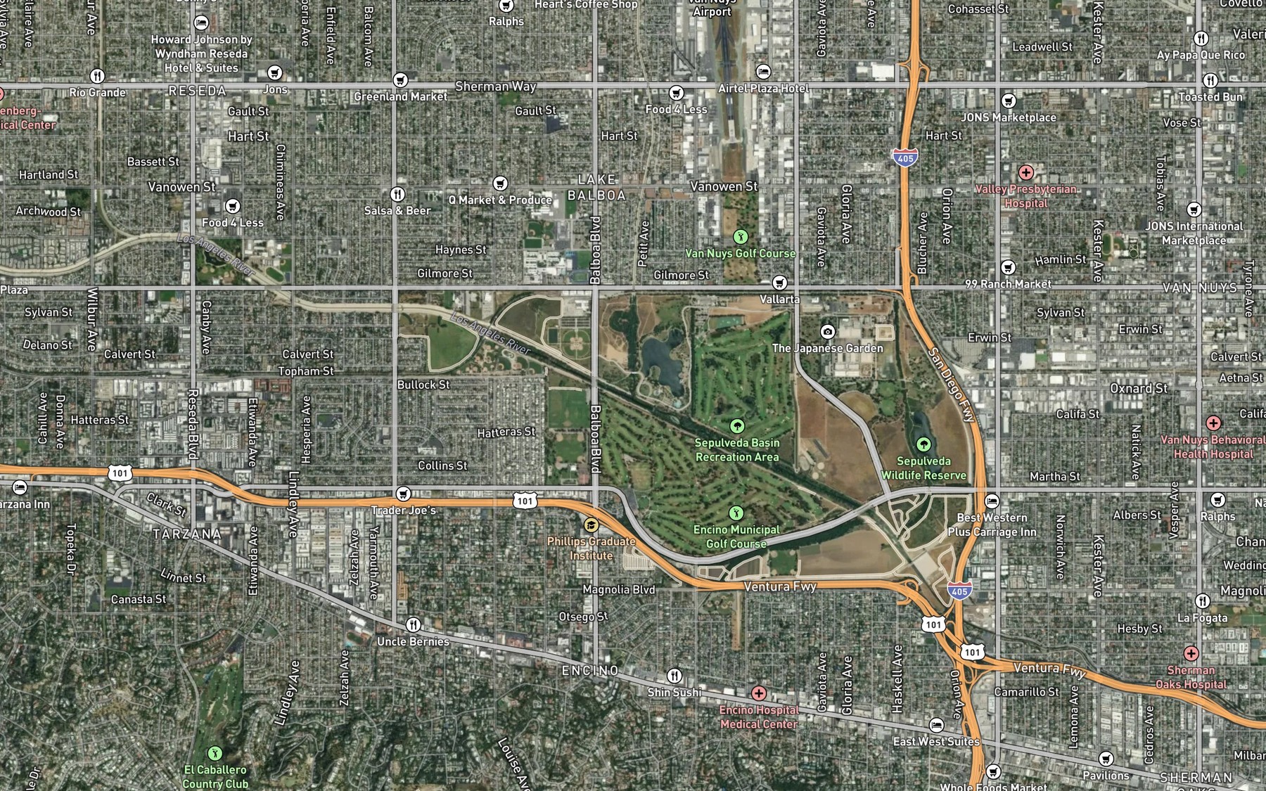Satellite map of the Bull Creek