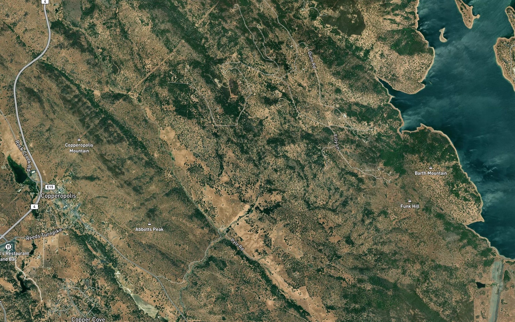 Satellite map of the York Creek
