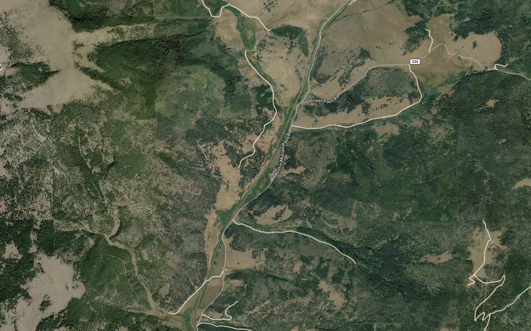 Satellite map of the Uncle George Creek