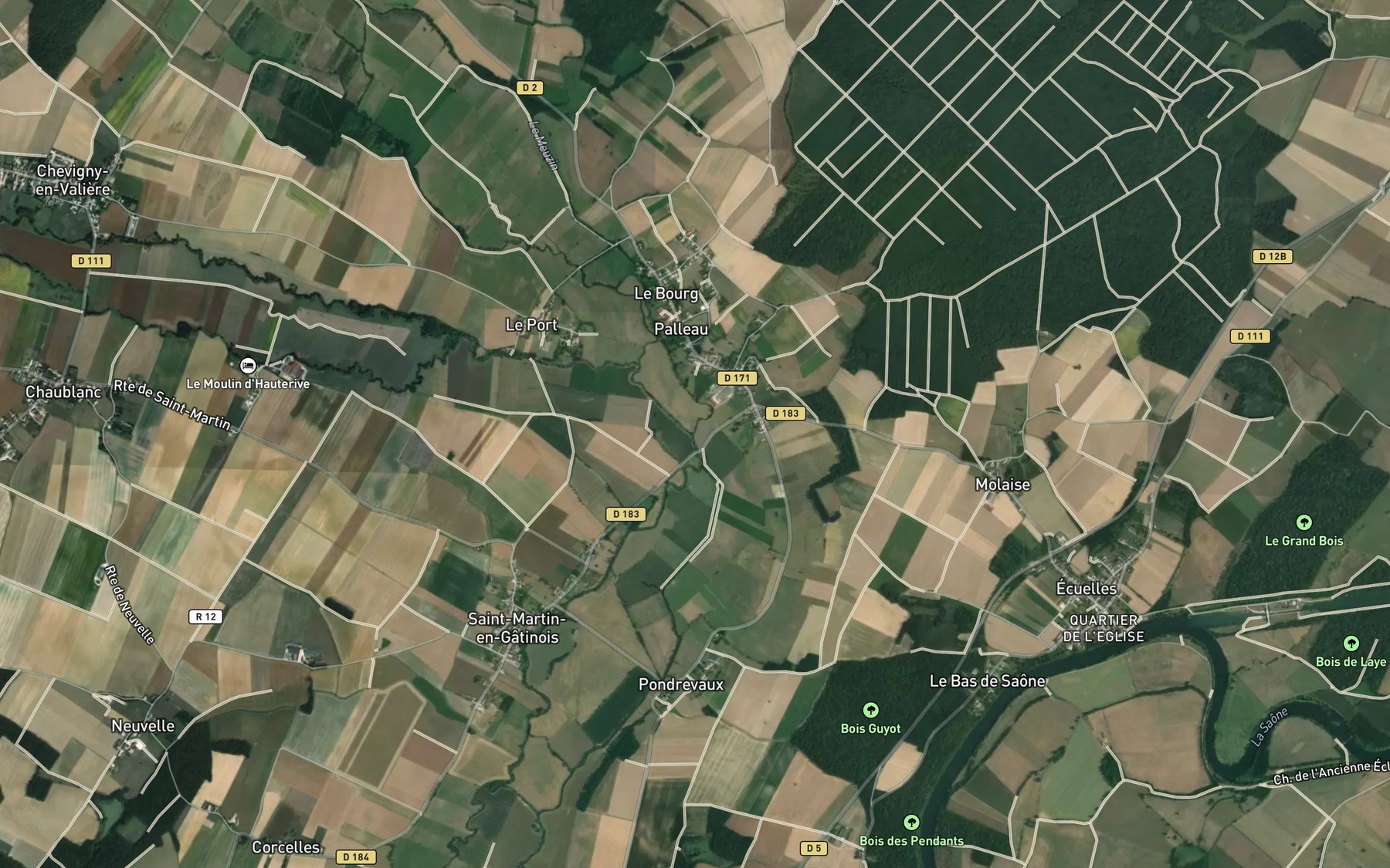 Satellite map of the Meuzin