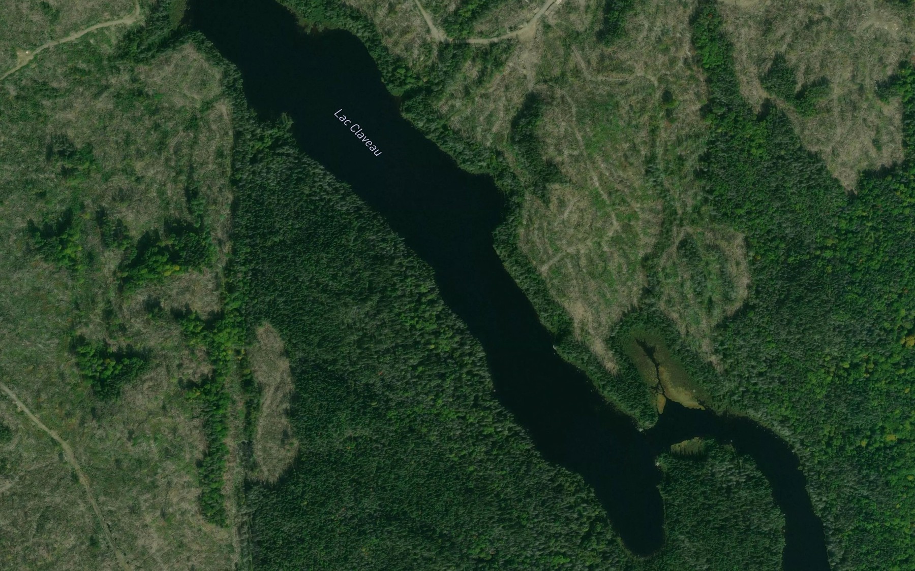 Satellite map of the Lac Claveau