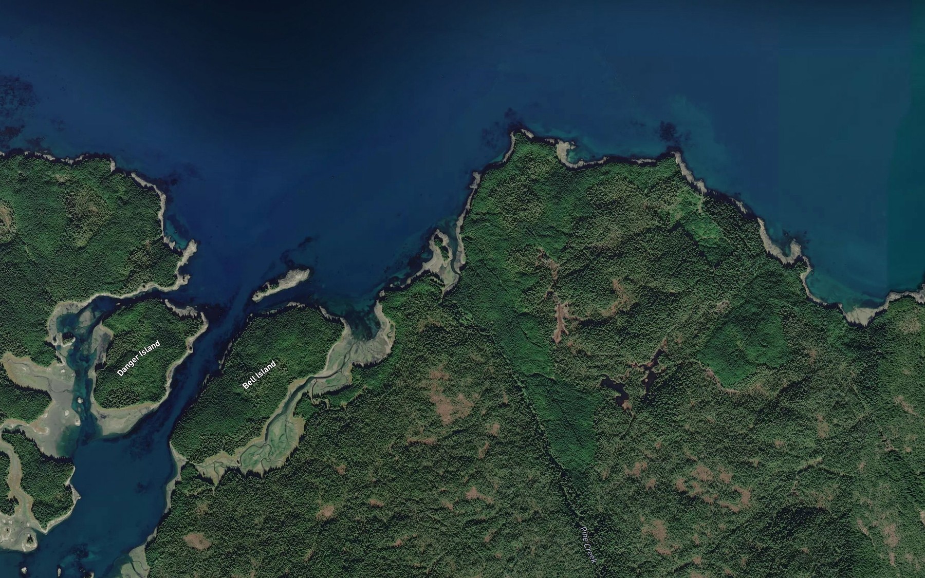 Satellite map of the Pine Creek