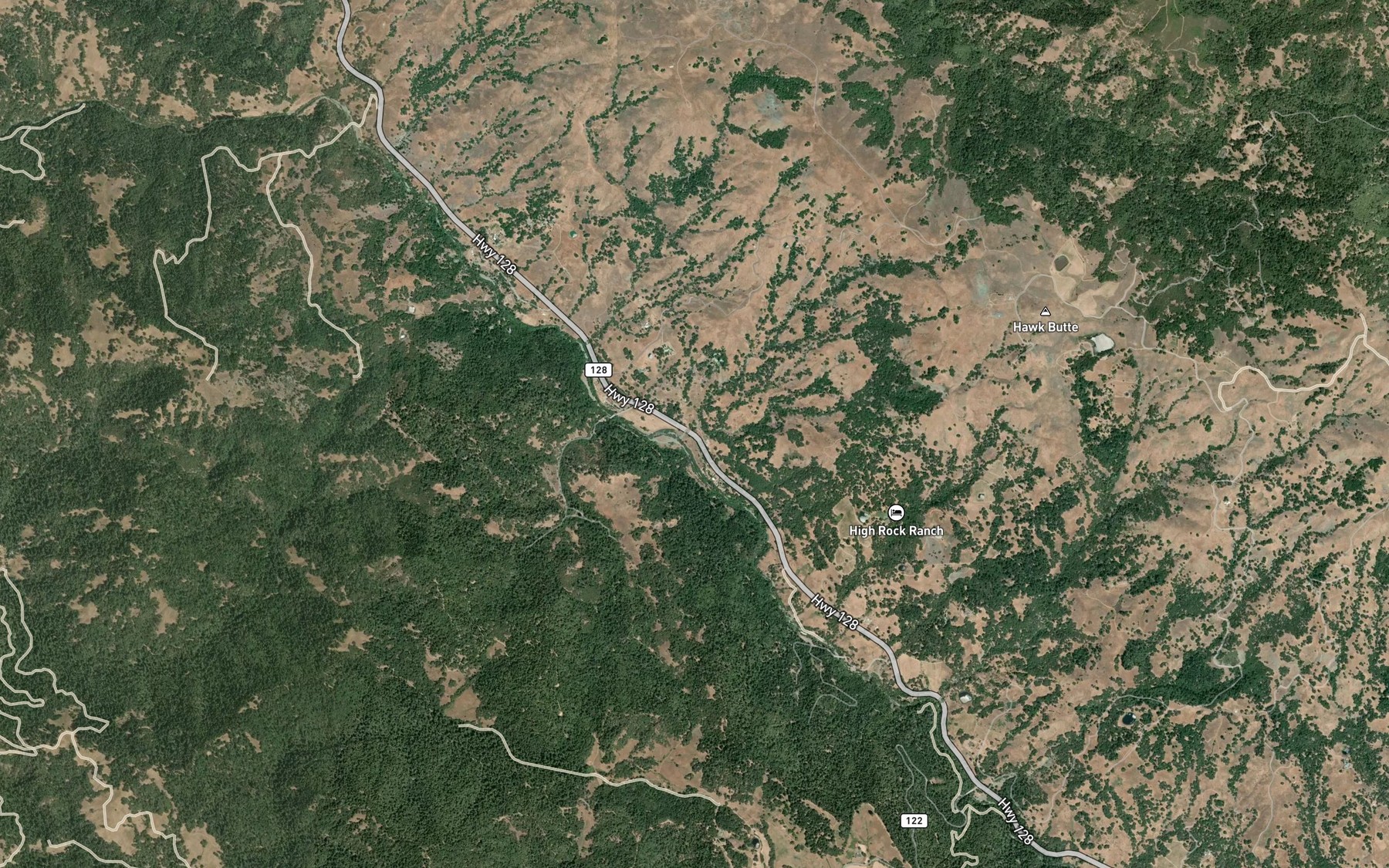 Satellite map of the Shearing Creek