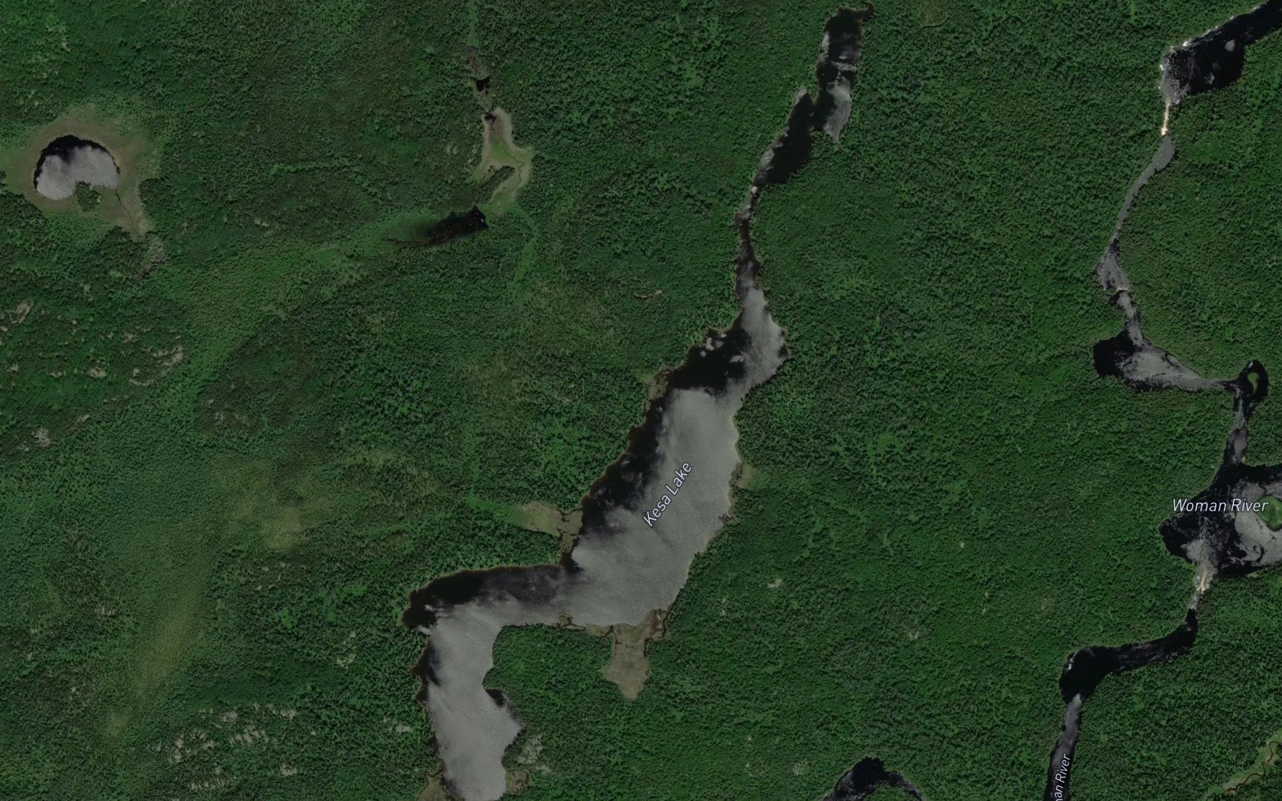Satellite map of the Kesa Lake
