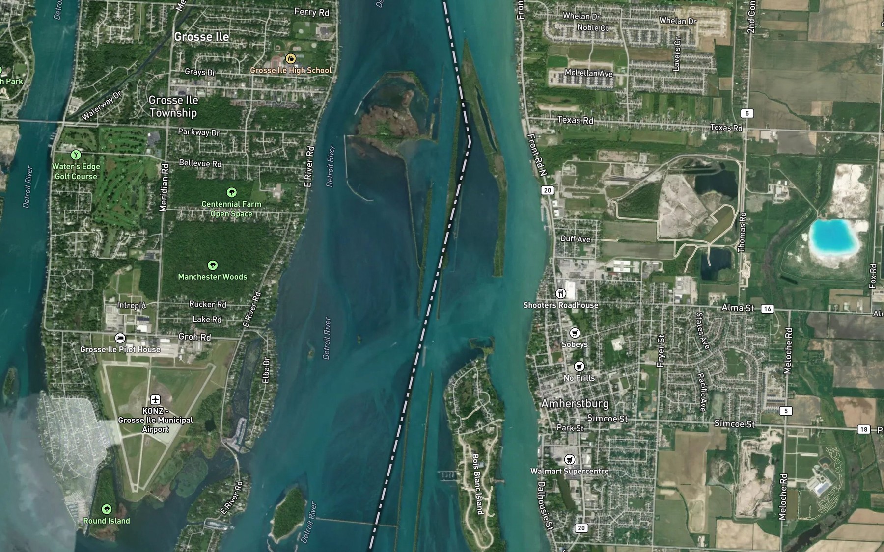 Satellite map of the Crystal Bay