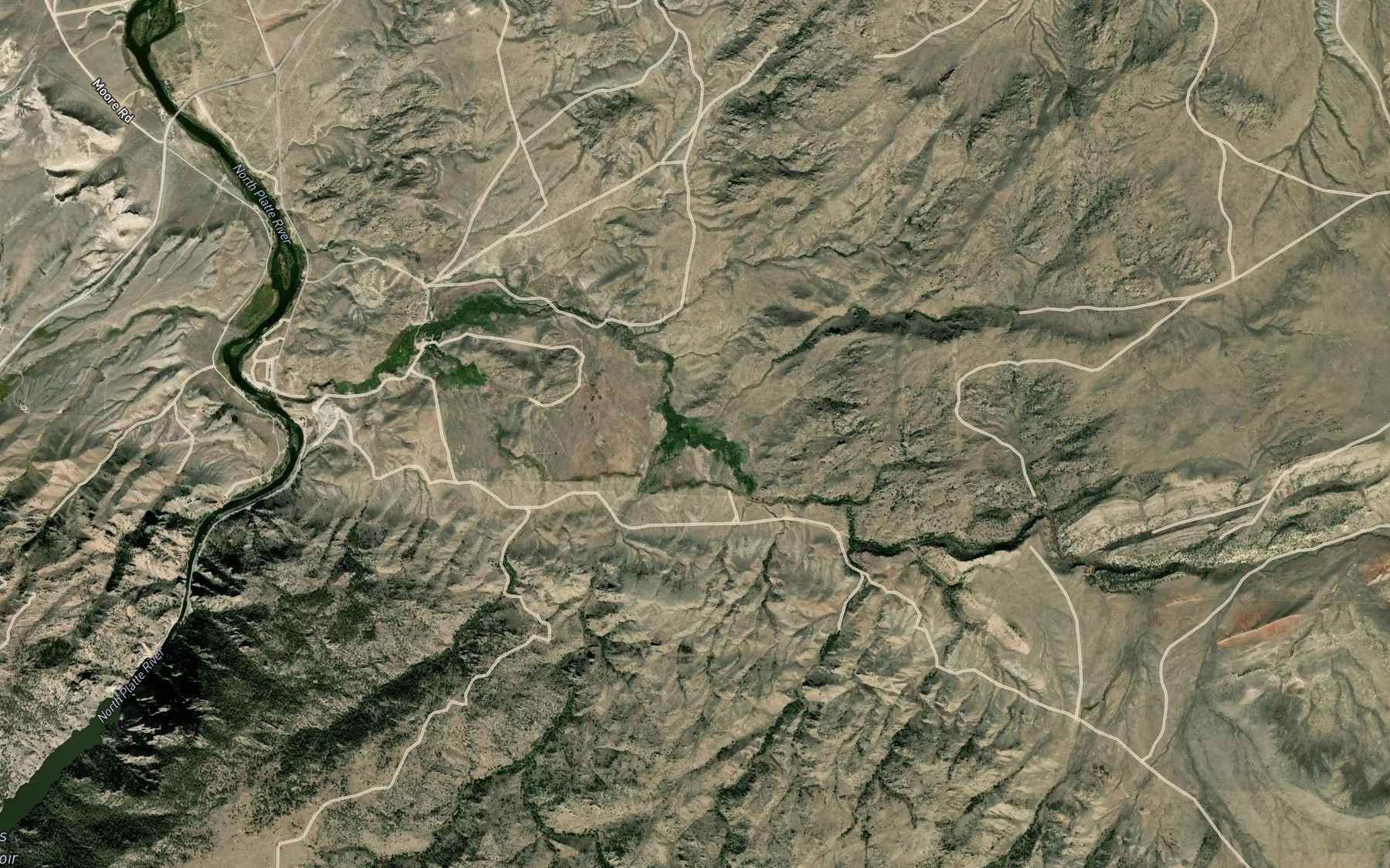 Satellite map of the Willow Springs Creek